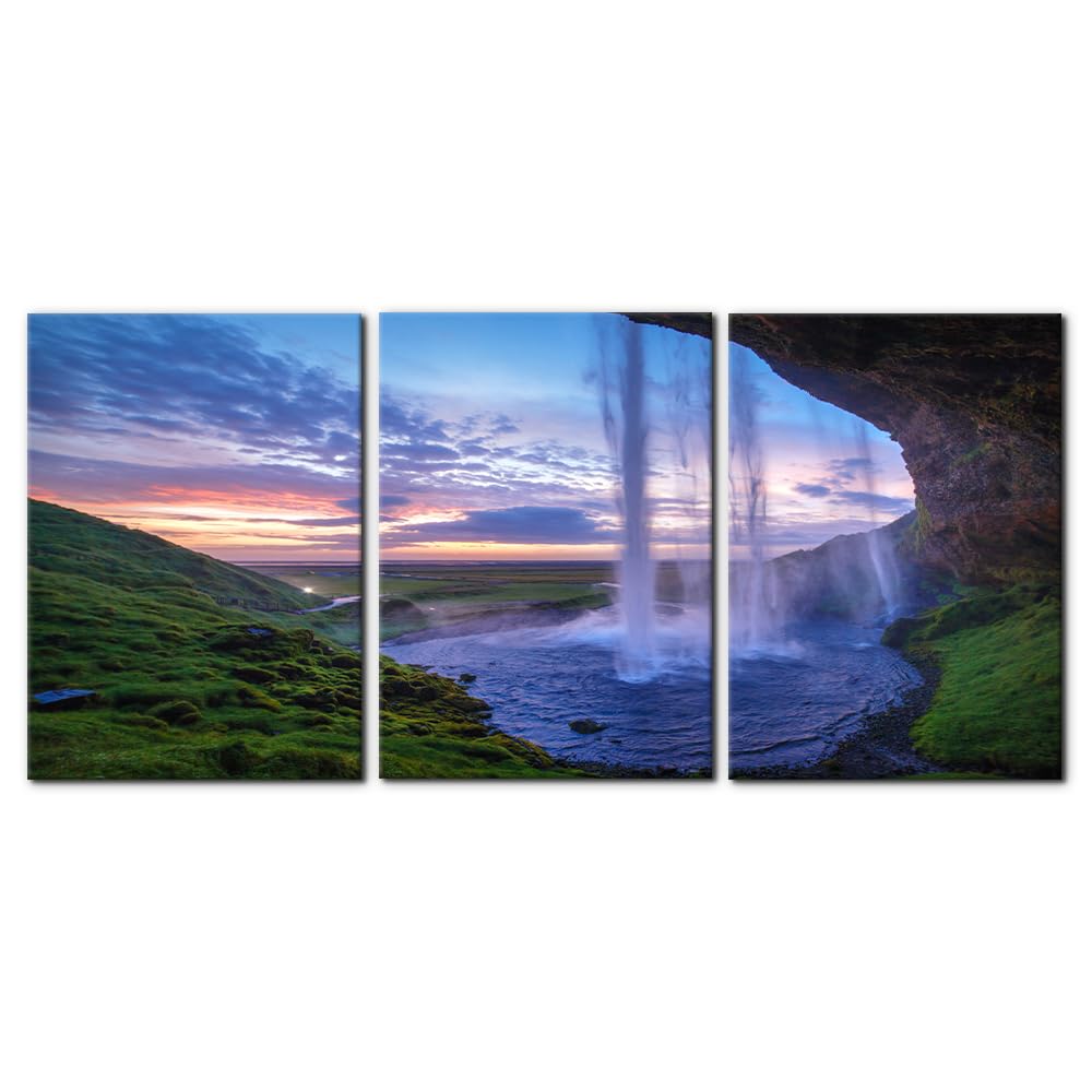 Pacimo 3 Pieces Canvas Wall Art Nature Landscape Sunrise Trees Pictures Painting Prints on Canvas Wall Decoration for Living Room Forest Framed Modern Artwork for Bedroom and Home Decor - 12"x16"x3