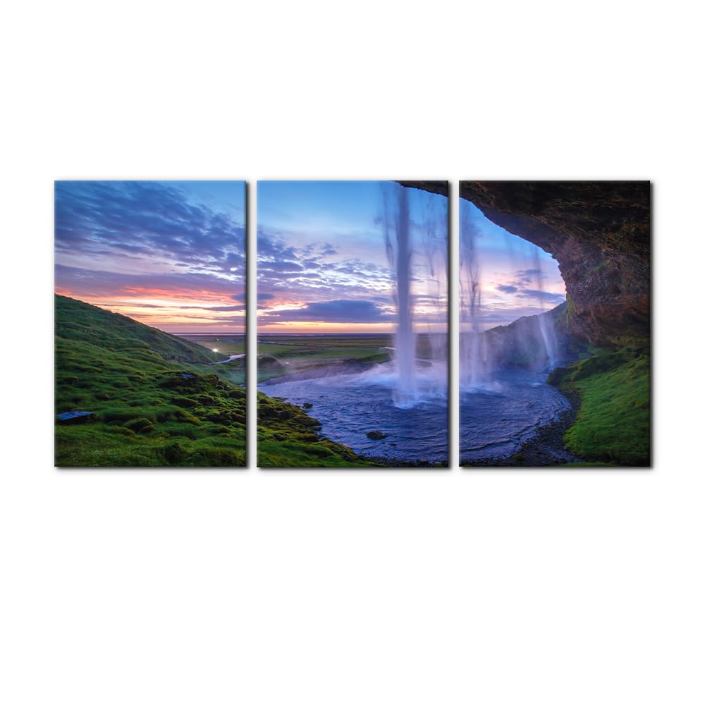 Pacimo 3 Pieces Canvas Wall Art Nature Landscape Sunrise Trees Pictures Painting Prints on Canvas Wall Decoration for Living Room Forest Framed Modern Artwork for Bedroom and Home Decor - 12"x16"x3