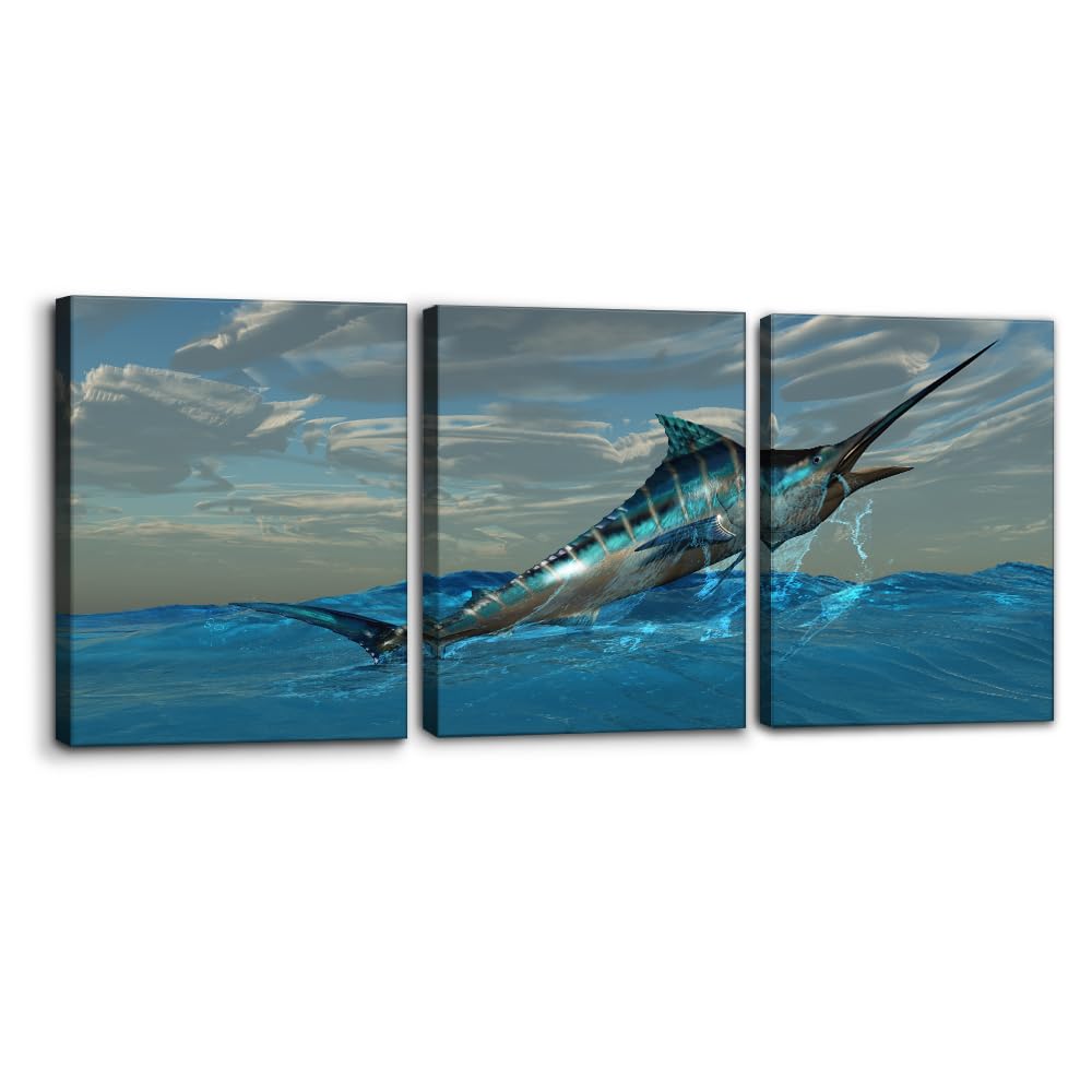 Pacimo 3 Pieces Canvas Wall Art Nature Landscape Sunrise Trees Pictures Painting Prints on Canvas Wall Decoration for Living Room Forest Framed Modern Artwork for Bedroom and Home Decor - 12"x16"x3