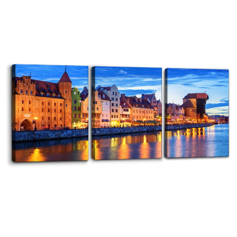 Pacimo 3 Pieces Canvas Wall Art Nature Landscape Sunrise Trees Pictures Painting Prints on Canvas Wall Decoration for Living Room Forest Framed Modern Artwork for Bedroom and Home Decor - 12"x16"x3