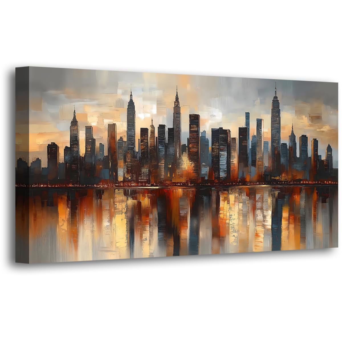 Wall Art Lake Mountain Landscape Picture Print Canvas Wall Art Modern Giclee Artwork Home Decor Stretched and Framed Ready to Hang,2cm Thick Frame, Waterproof Artwork