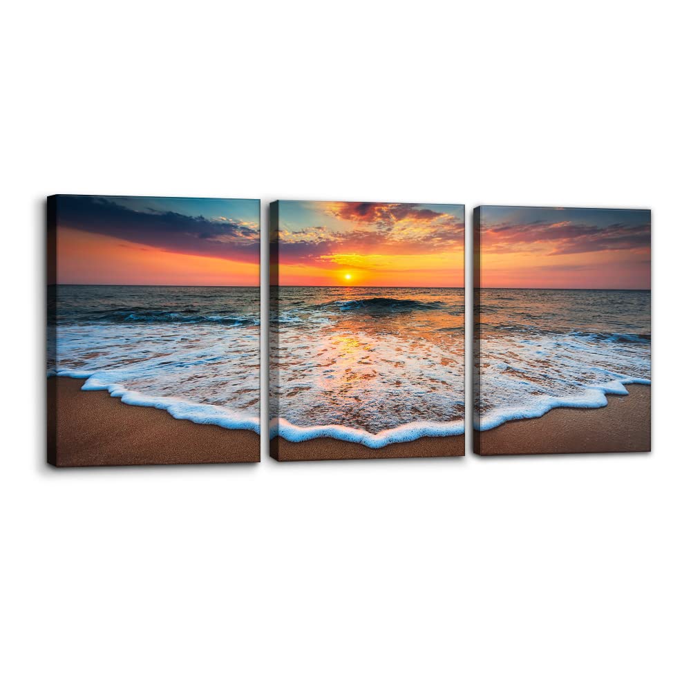 3 Pieces Mountain Canvas Wall Art for Living Room Nature Landscape Picture Sunflower Wall Decor for Bedroom Home Decoration Sunrise Grand Teton National Park Painting Framed Artwork - 12" x 16" x 3