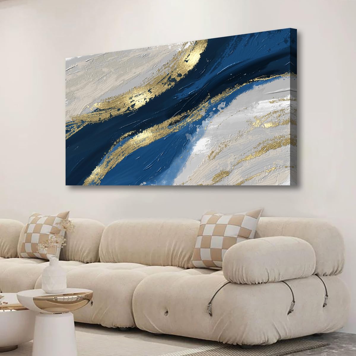 Wall Art Lake Mountain Landscape Picture Print Canvas Wall Art Modern Giclee Artwork Home Decor Stretched and Framed Ready to Hang,2cm Thick Frame, Waterproof Artwork