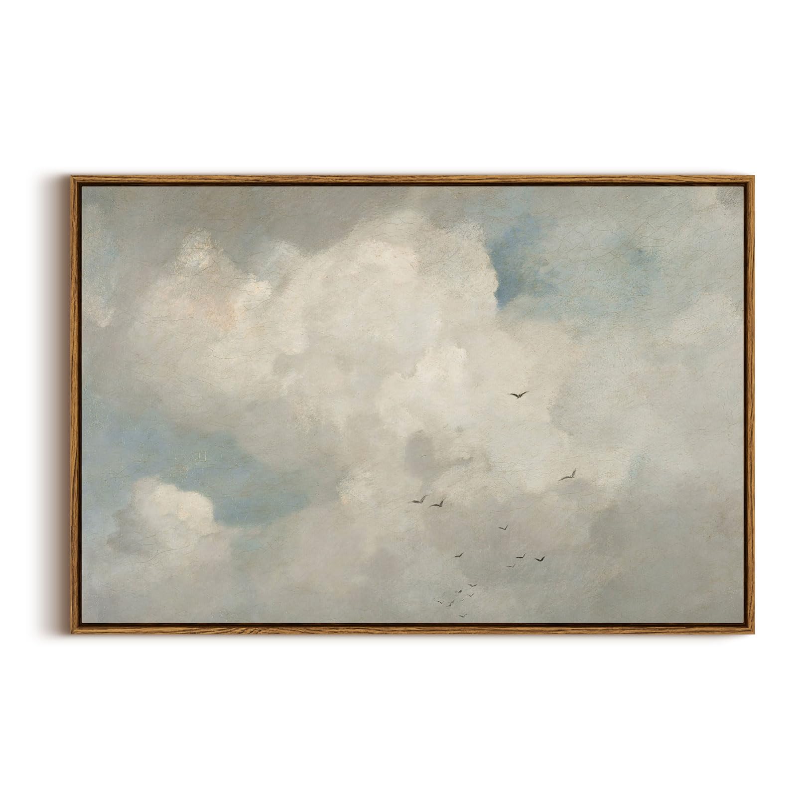 InSimSea Framed Canvas Wall Art Vintage Decor, Landscape Wall Art, Meadow with Flowers Art, Modern Farmhouse Decor, Cottagecore Bedroom Bathroom Office Decorations, 24"x36"