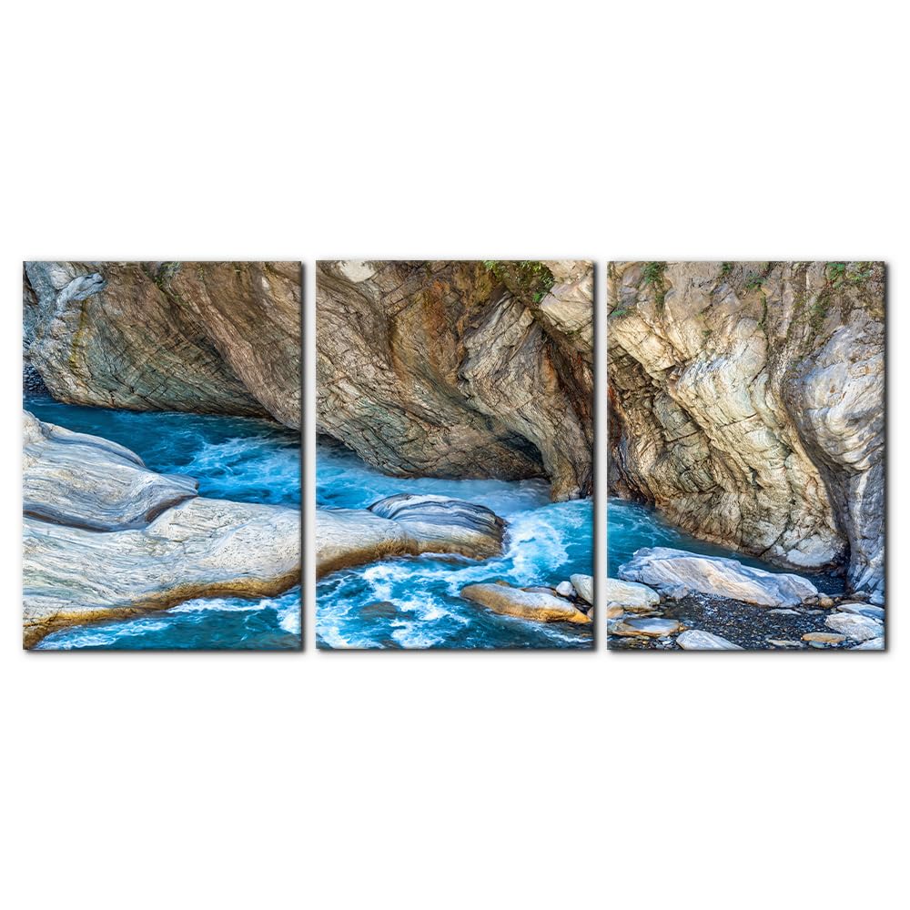 Pacimo 3 Pieces Canvas Wall Art Nature Landscape Sunrise Trees Pictures Painting Prints on Canvas Wall Decoration for Living Room Forest Framed Modern Artwork for Bedroom and Home Decor - 12"x16"x3