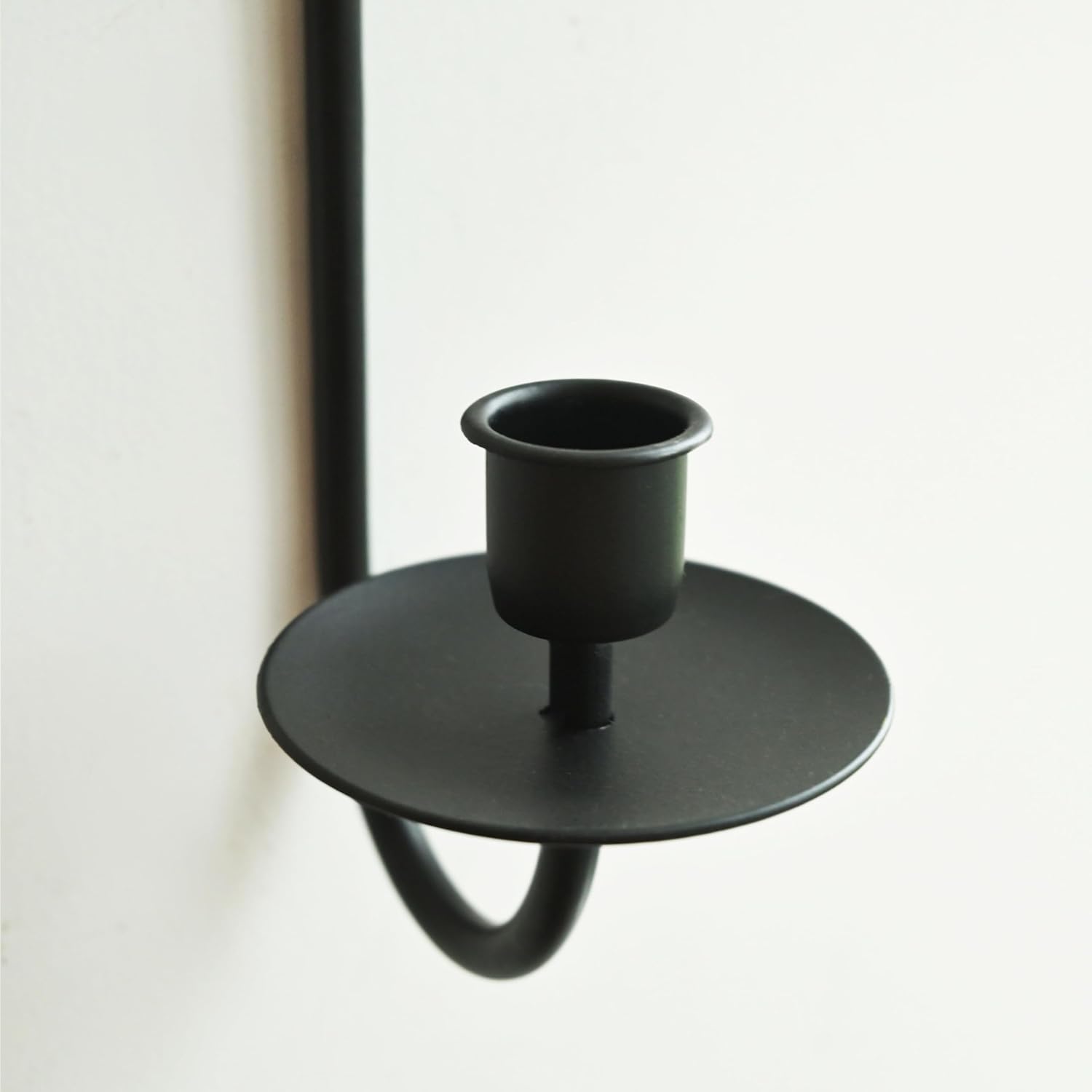 Metal Wall Candle Sconce Holder Set of 2 Wall Mount Candle Holders Modern Wall Candle Sconces Hanging for Living Room Farmhouse Fireplace Wedding 16.5"×5"×3" (Black)
