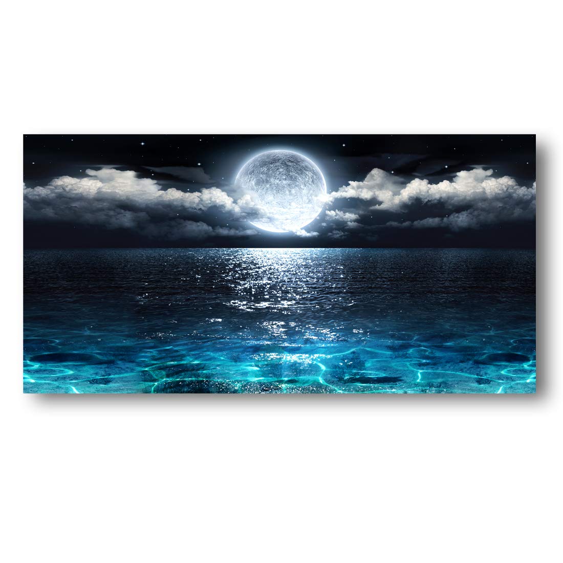 Wall Art Lake Mountain Landscape Picture Print Canvas Wall Art Modern Giclee Artwork Home Decor Stretched and Framed Ready to Hang,2cm Thick Frame, Waterproof Artwork