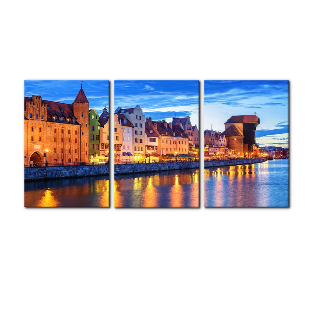 Pacimo 3 Pieces Canvas Wall Art Nature Landscape Sunrise Trees Pictures Painting Prints on Canvas Wall Decoration for Living Room Forest Framed Modern Artwork for Bedroom and Home Decor - 12"x16"x3