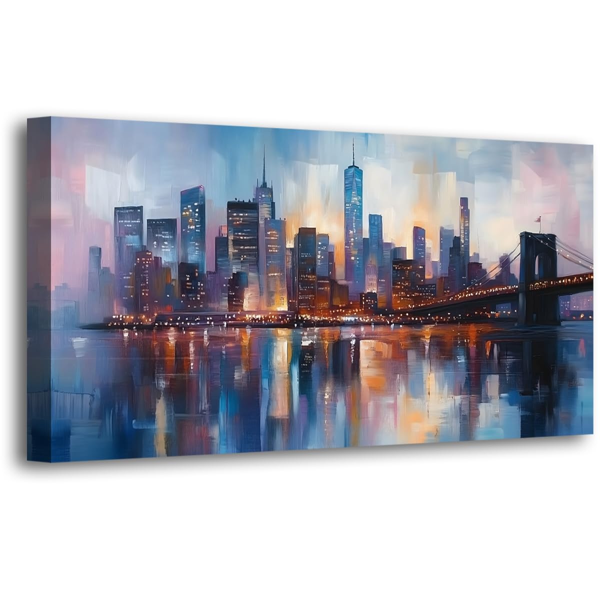 Wall Art Lake Mountain Landscape Picture Print Canvas Wall Art Modern Giclee Artwork Home Decor Stretched and Framed Ready to Hang,2cm Thick Frame, Waterproof Artwork