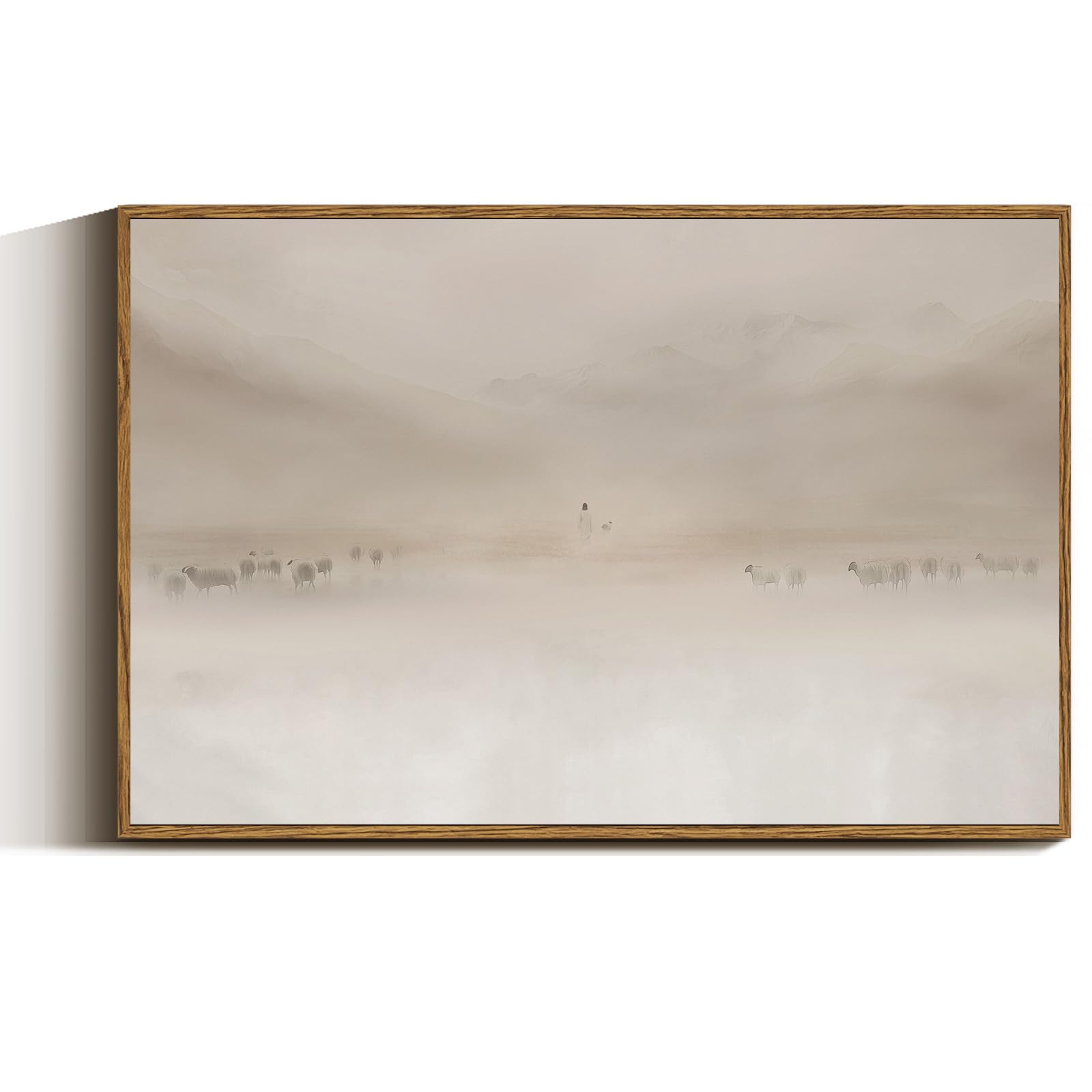 VIYYIEA Vintage Landscape Large Framed Wall Art, Nature Wilderness Scenery Paintings Decor Aesthetic, 24x36 Inch Canvas Print Artwork, Retro Farm Landscape Wall Pictures for Bedroom Living Room