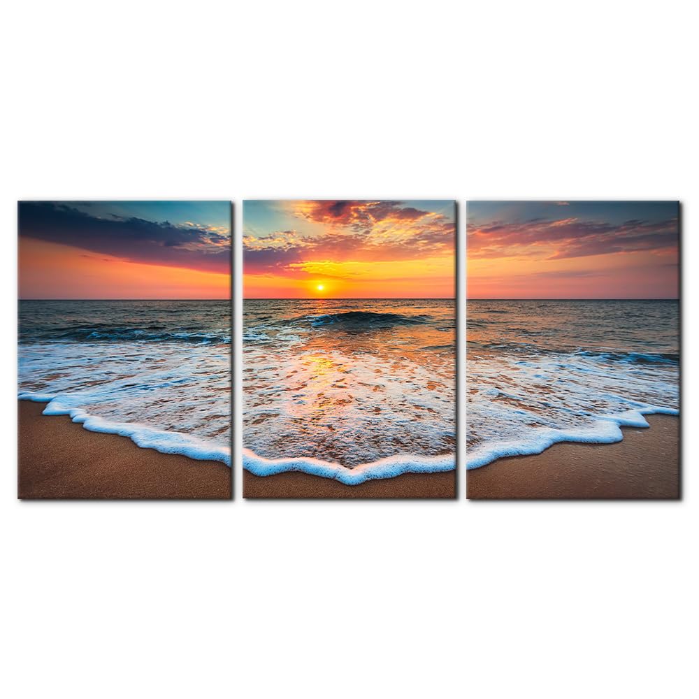 3 Pieces Mountain Canvas Wall Art for Living Room Nature Landscape Picture Sunflower Wall Decor for Bedroom Home Decoration Sunrise Grand Teton National Park Painting Framed Artwork - 12" x 16" x 3