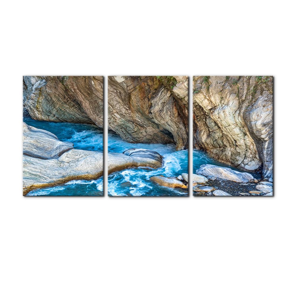 Pacimo 3 Pieces Canvas Wall Art Nature Landscape Sunrise Trees Pictures Painting Prints on Canvas Wall Decoration for Living Room Forest Framed Modern Artwork for Bedroom and Home Decor - 12"x16"x3