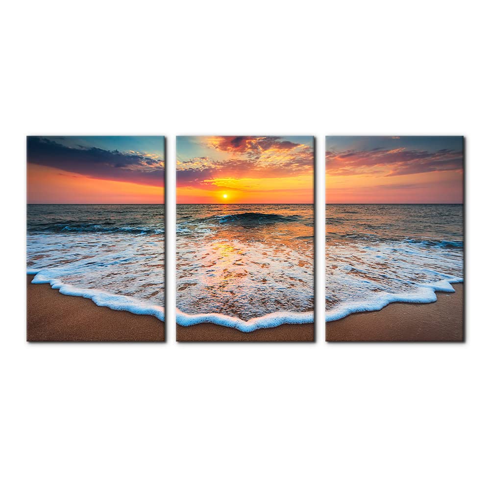 3 Pieces Mountain Canvas Wall Art for Living Room Nature Landscape Picture Sunflower Wall Decor for Bedroom Home Decoration Sunrise Grand Teton National Park Painting Framed Artwork - 12" x 16" x 3