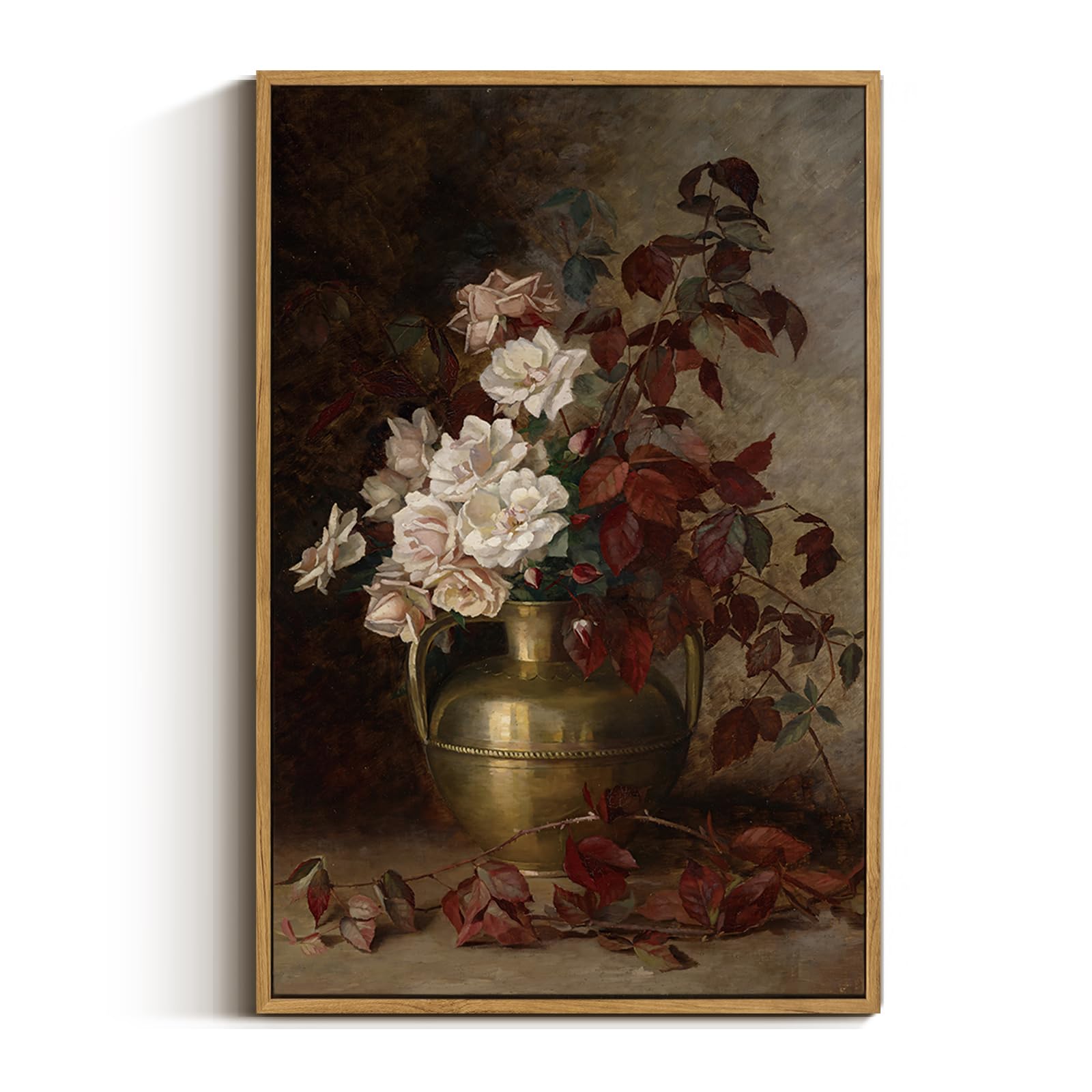 VIYYIEA Vintage Landscape Large Framed Wall Art, Nature Wilderness Scenery Paintings Decor Aesthetic, 24x36 Inch Canvas Print Artwork, Retro Farm Landscape Wall Pictures for Bedroom Living Room