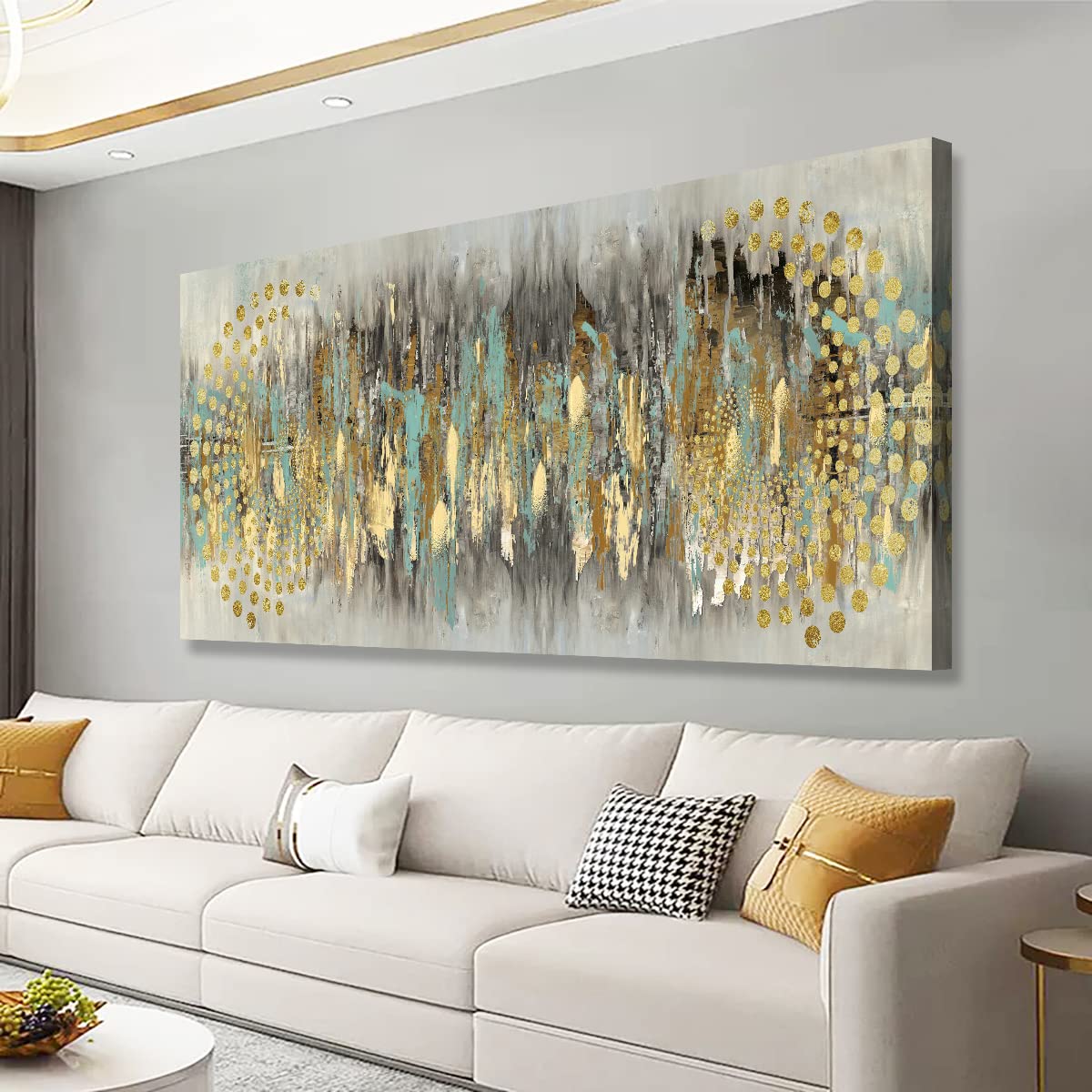 Wall Art Lake Mountain Landscape Picture Print Canvas Wall Art Modern Giclee Artwork Home Decor Stretched and Framed Ready to Hang,2cm Thick Frame, Waterproof Artwork