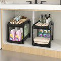 MHXW SXPN Bamboo Under Sink Organizer and Storage, Pull Out Cabinet Organization, 2 Tier Vertical Slide Out Undersink Storage Shelf, Organizer Shelves for Kitchen Bathroom Medicine (Natural, 2 Pack)