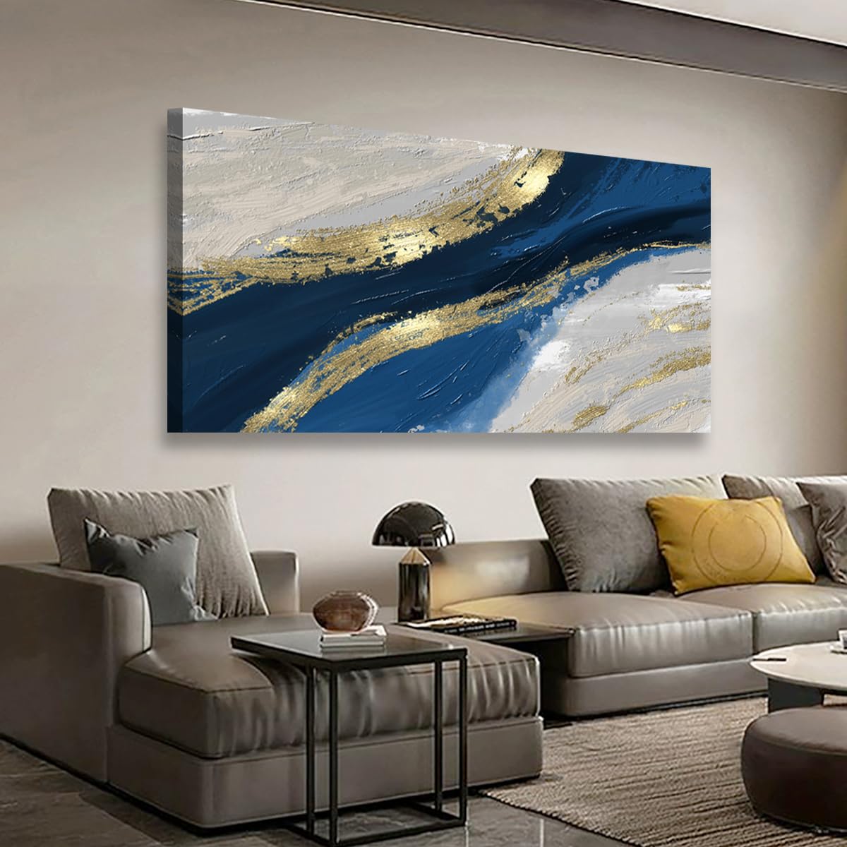 Wall Art Lake Mountain Landscape Picture Print Canvas Wall Art Modern Giclee Artwork Home Decor Stretched and Framed Ready to Hang,2cm Thick Frame, Waterproof Artwork