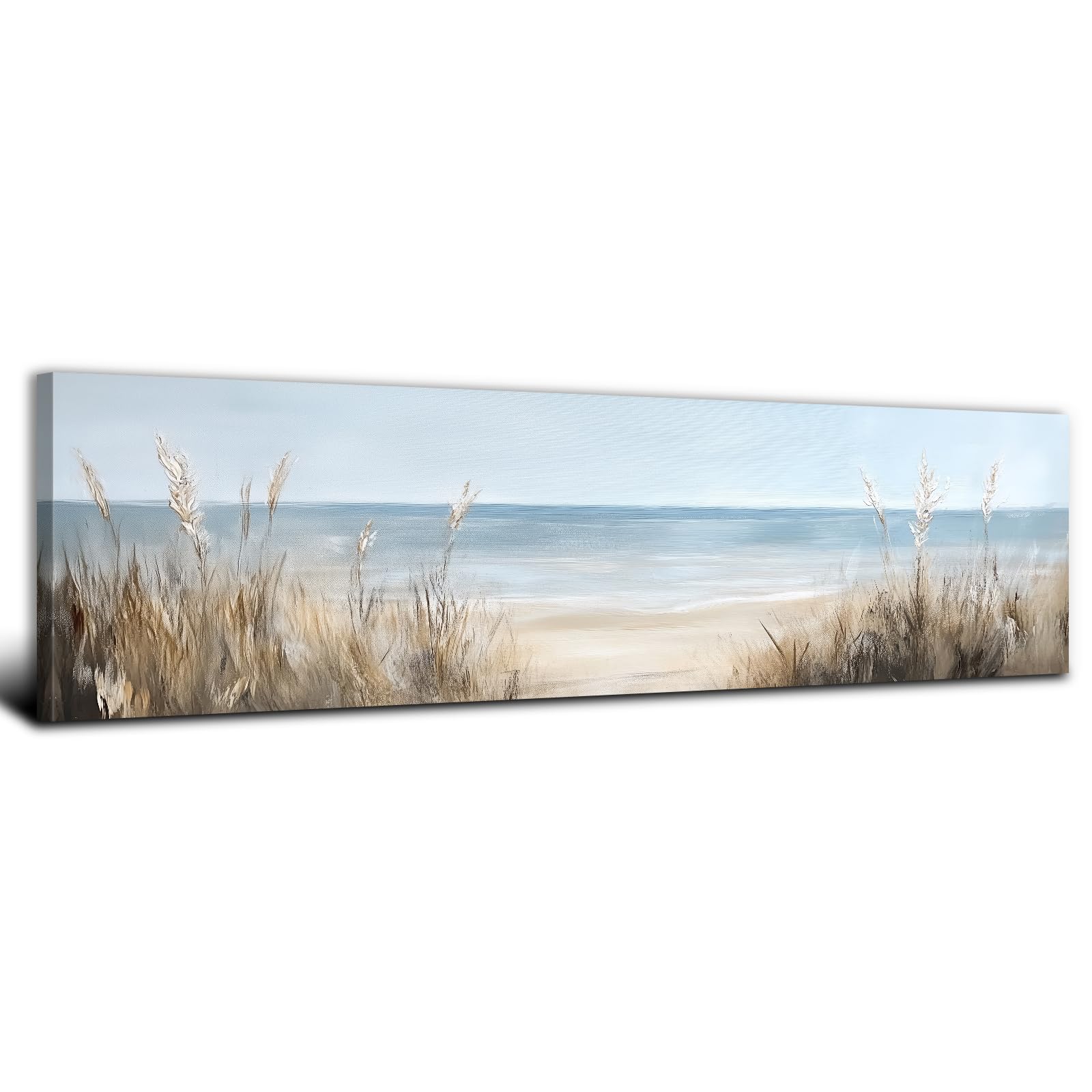 Rustic Wildflower Wall Art Colorful Farmhouse Floral Scenery Picture Decor Watercolor Flower Landscape Wood Grain Prints Painting Artwork for Living Room Office Bathroom Bedroom Home Decoration 14x48"