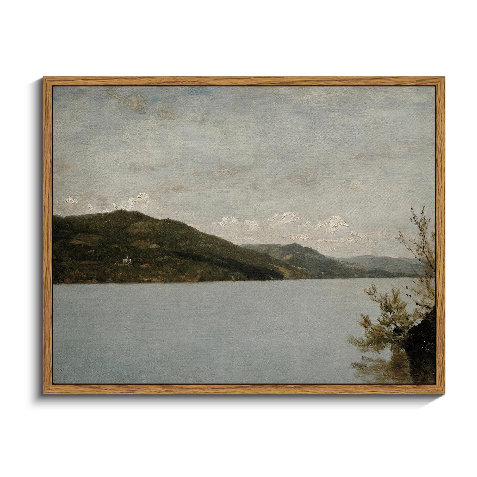 InSimSea Framed Canvas Wall Art Vintage Decor, Landscape Wall Art, Meadow with Flowers Art, Modern Farmhouse Decor, Cottagecore Bedroom Bathroom Office Decorations, 24"x36"