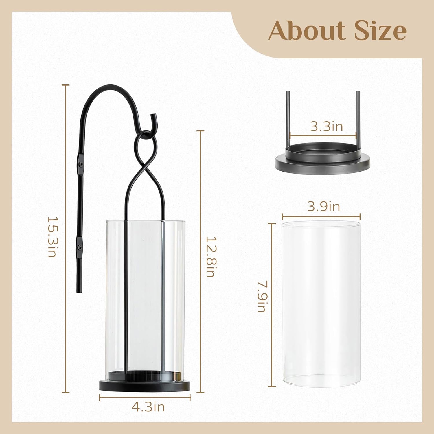 Wall Candle Holder Set of 2: Black Metal Modern Hurricane Candle Lantern Decoration for Outdoor - Minimalist Candle Sconces wall Decor for Bedroom Hallway Bedide TV