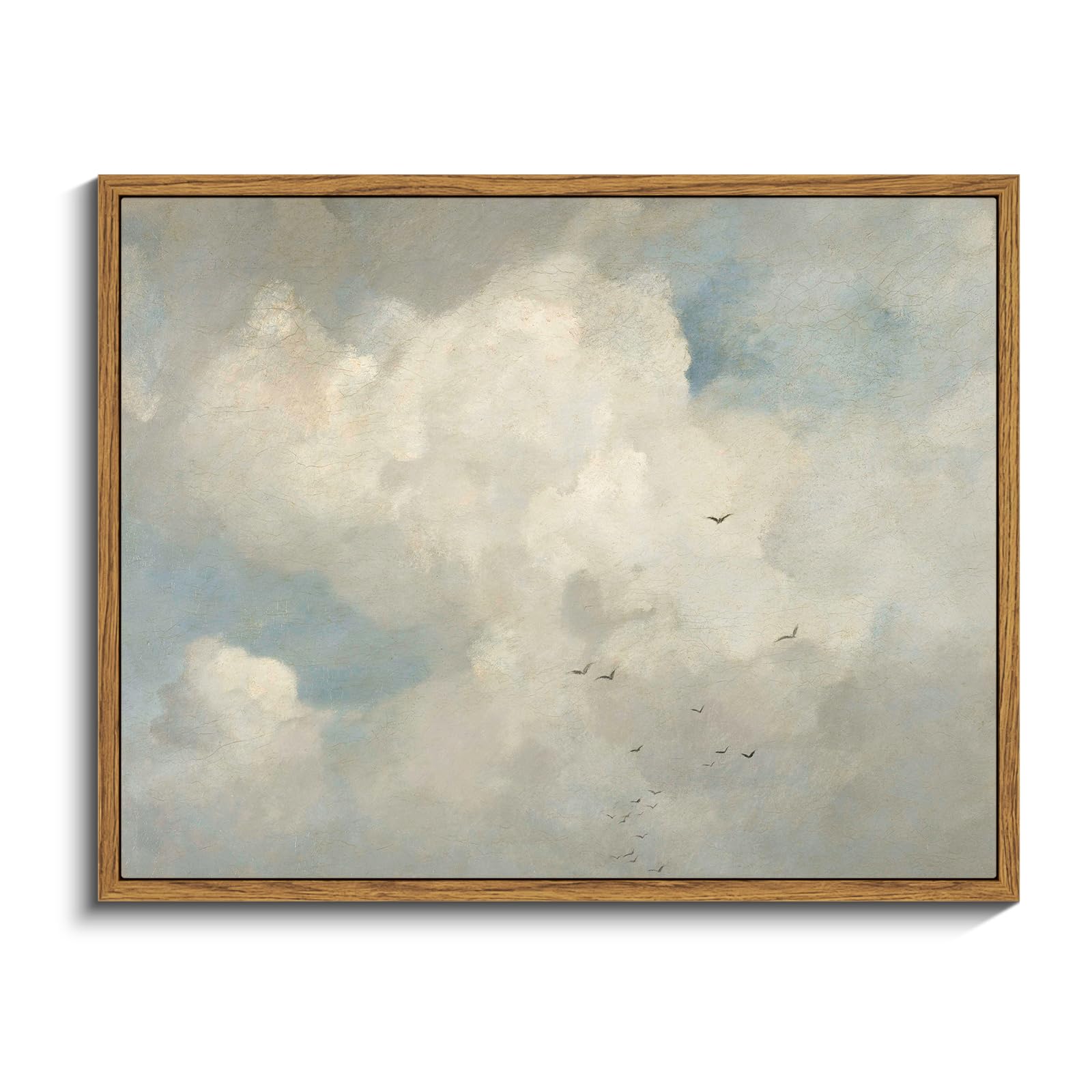 InSimSea Framed Canvas Wall Art Vintage Decor, Landscape Wall Art, Meadow with Flowers Art, Modern Farmhouse Decor, Cottagecore Bedroom Bathroom Office Decorations, 24"x36"