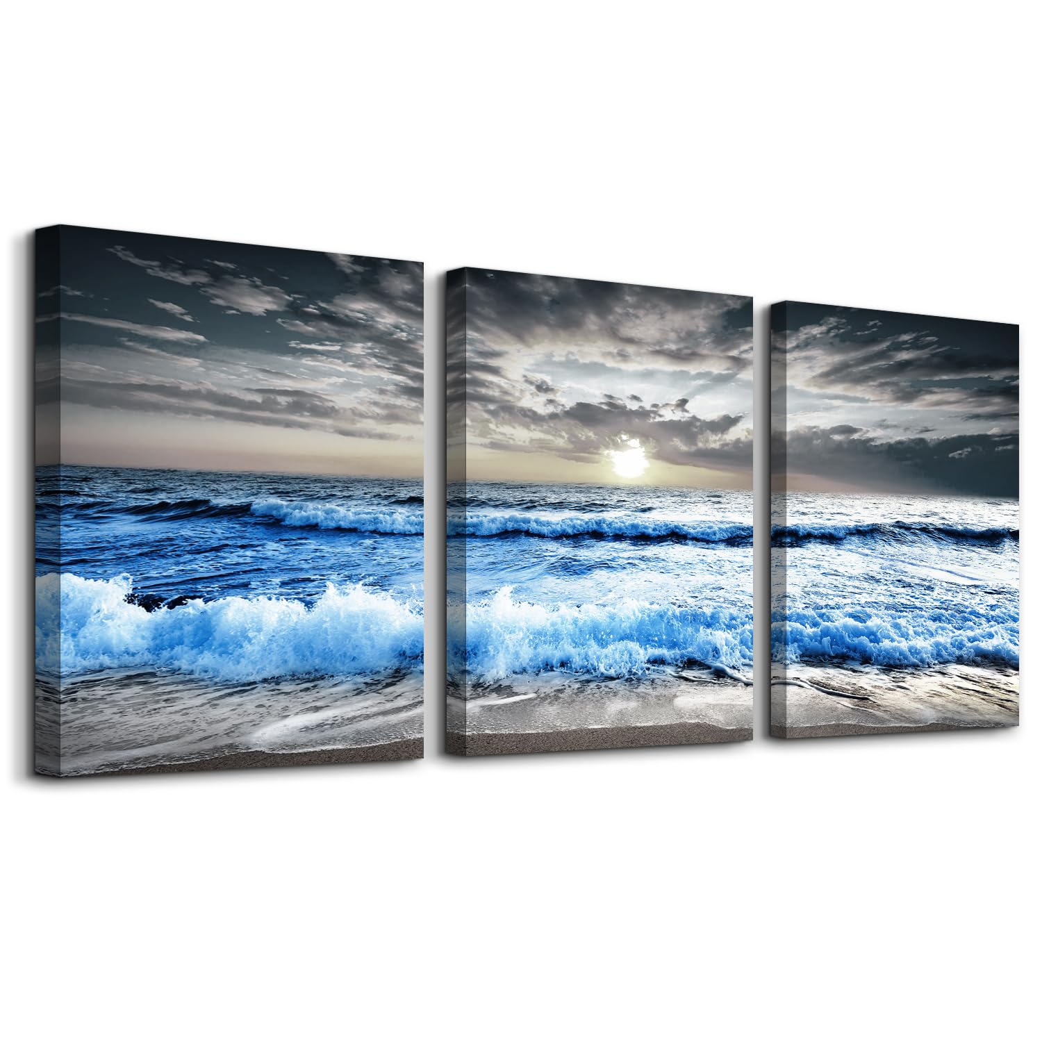 MHARTK66 Wall Art for Living Room Modern Wall Decor for Bedroom Office Decor Abstract Mountain Forest Landscapes Ink Painting 3 Piece Framed Canvas Art Prints Ready to Hang Wall Pictures Home Decor