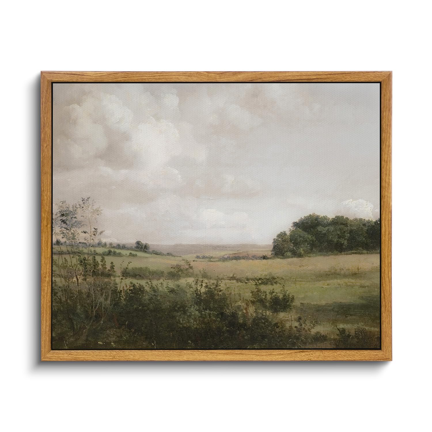 VIYYIEA Vintage Landscape Large Framed Wall Art, Nature Wilderness Scenery Paintings Decor Aesthetic, 24x36 Inch Canvas Print Artwork, Retro Farm Landscape Wall Pictures for Bedroom Living Room