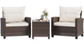 Shintenchi 3 Pieces Patio Furniture Set, PE Rattan Wicker 3 Pcs Patio Set, Outdoor Furniture Set with Two Outdoor Chairs and Table, Conversation Set for Garden, Poolside, Balcony, and Porch(Beige)