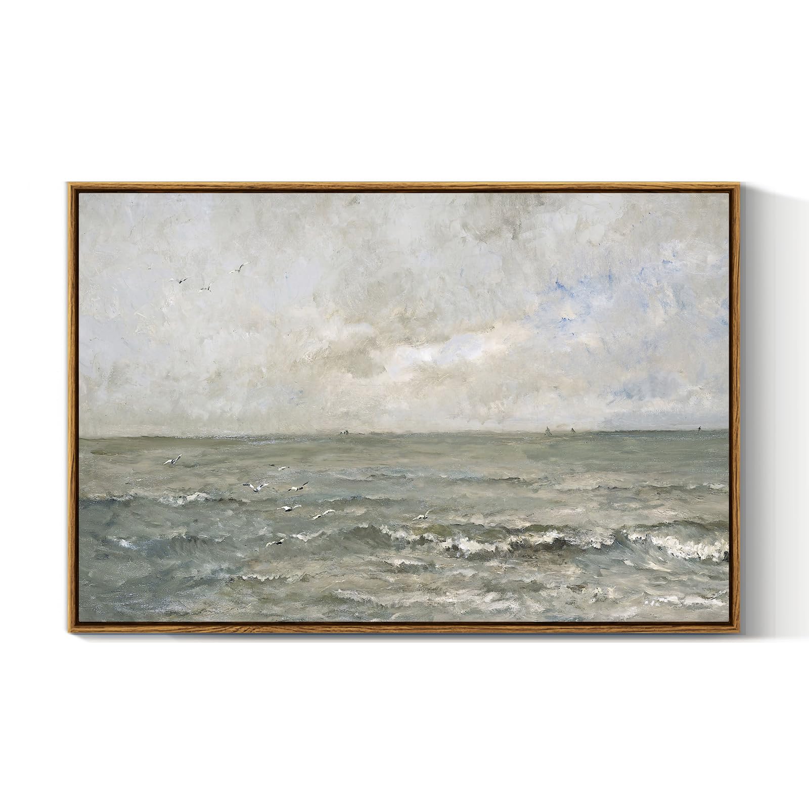 VIYYIEA Vintage Landscape Large Framed Wall Art, Nature Wilderness Scenery Paintings Decor Aesthetic, 24x36 Inch Canvas Print Artwork, Retro Farm Landscape Wall Pictures for Bedroom Living Room