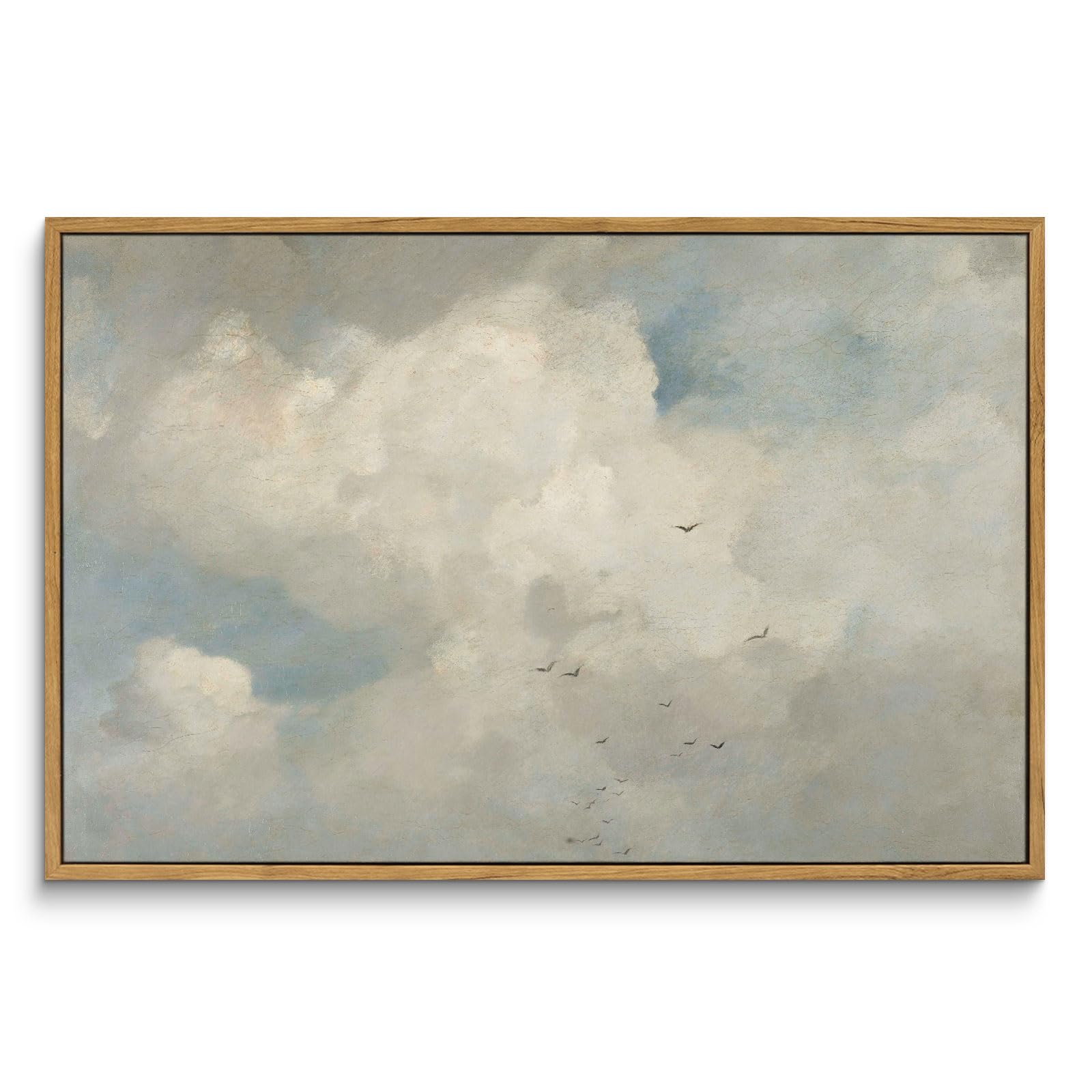 InSimSea Framed Canvas Wall Art Vintage Decor, Landscape Wall Art, Meadow with Flowers Art, Modern Farmhouse Decor, Cottagecore Bedroom Bathroom Office Decorations, 24"x36"