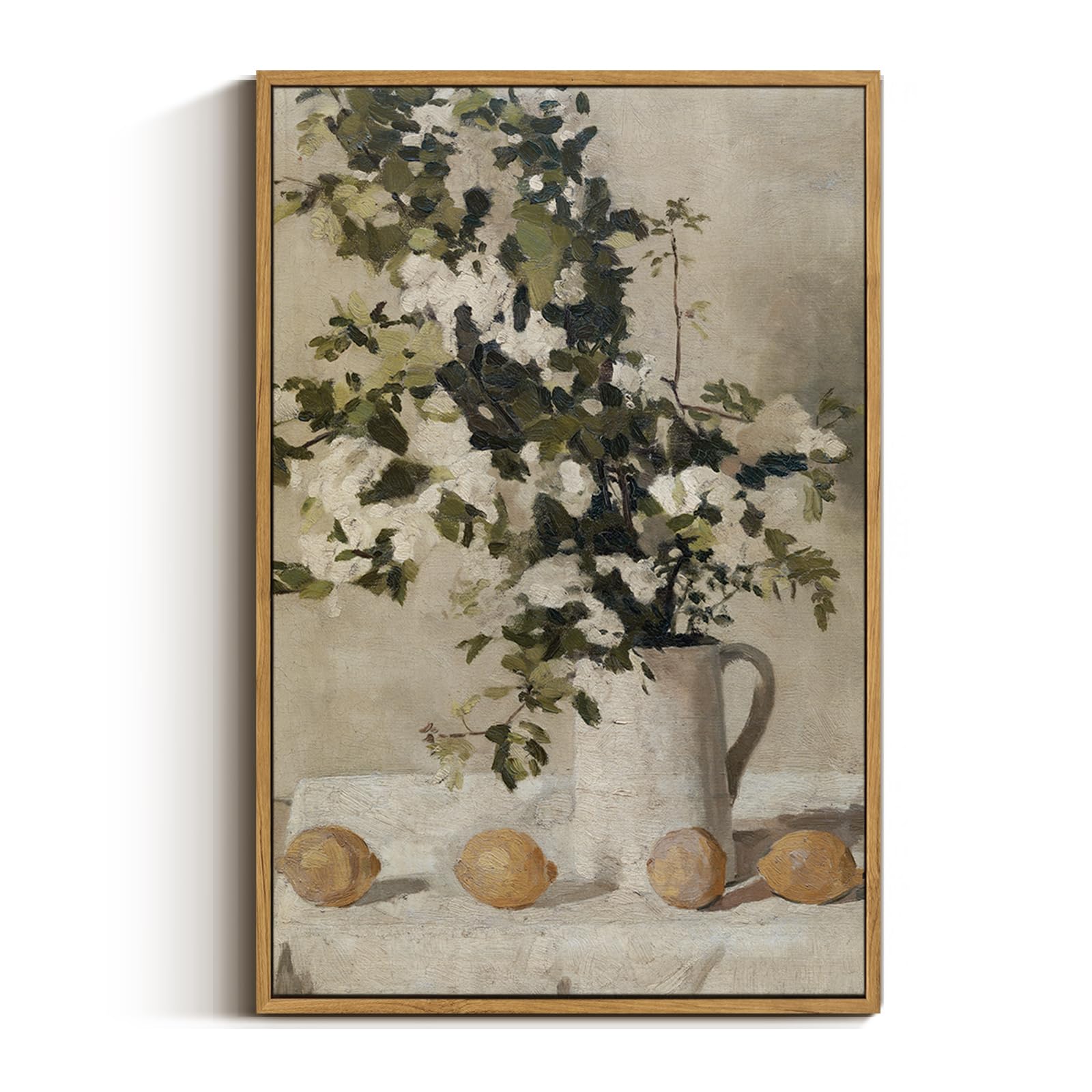 VIYYIEA Vintage Landscape Large Framed Wall Art, Nature Wilderness Scenery Paintings Decor Aesthetic, 24x36 Inch Canvas Print Artwork, Retro Farm Landscape Wall Pictures for Bedroom Living Room