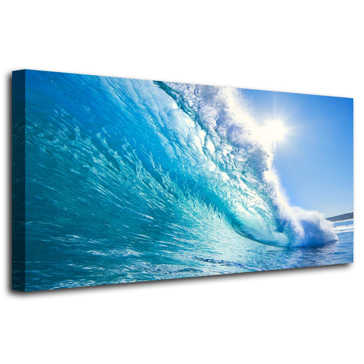 Wall Art Lake Mountain Landscape Picture Print Canvas Wall Art Modern Giclee Artwork Home Decor Stretched and Framed Ready to Hang,2cm Thick Frame, Waterproof Artwork