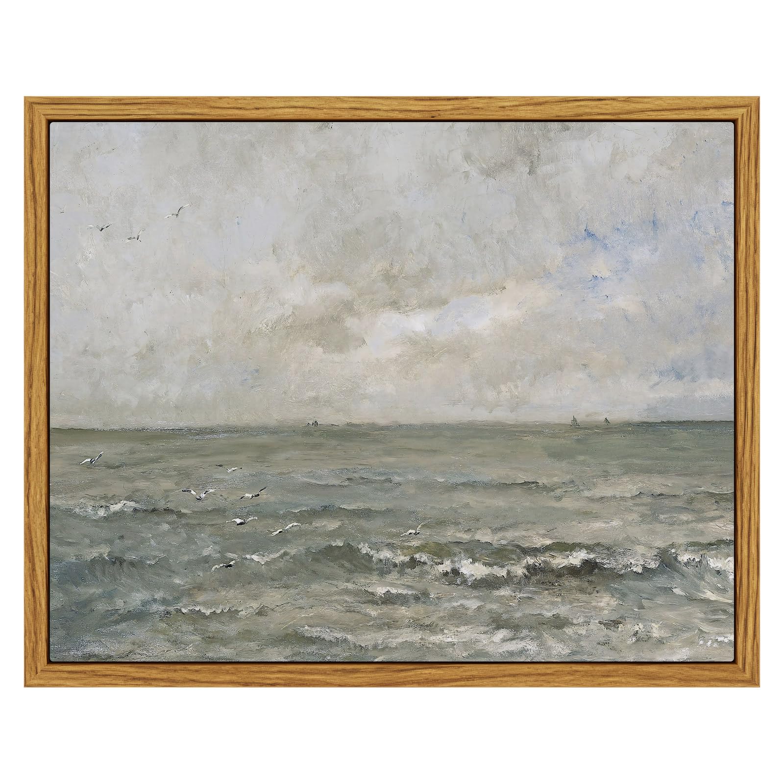 VIYYIEA Vintage Landscape Large Framed Wall Art, Nature Wilderness Scenery Paintings Decor Aesthetic, 24x36 Inch Canvas Print Artwork, Retro Farm Landscape Wall Pictures for Bedroom Living Room