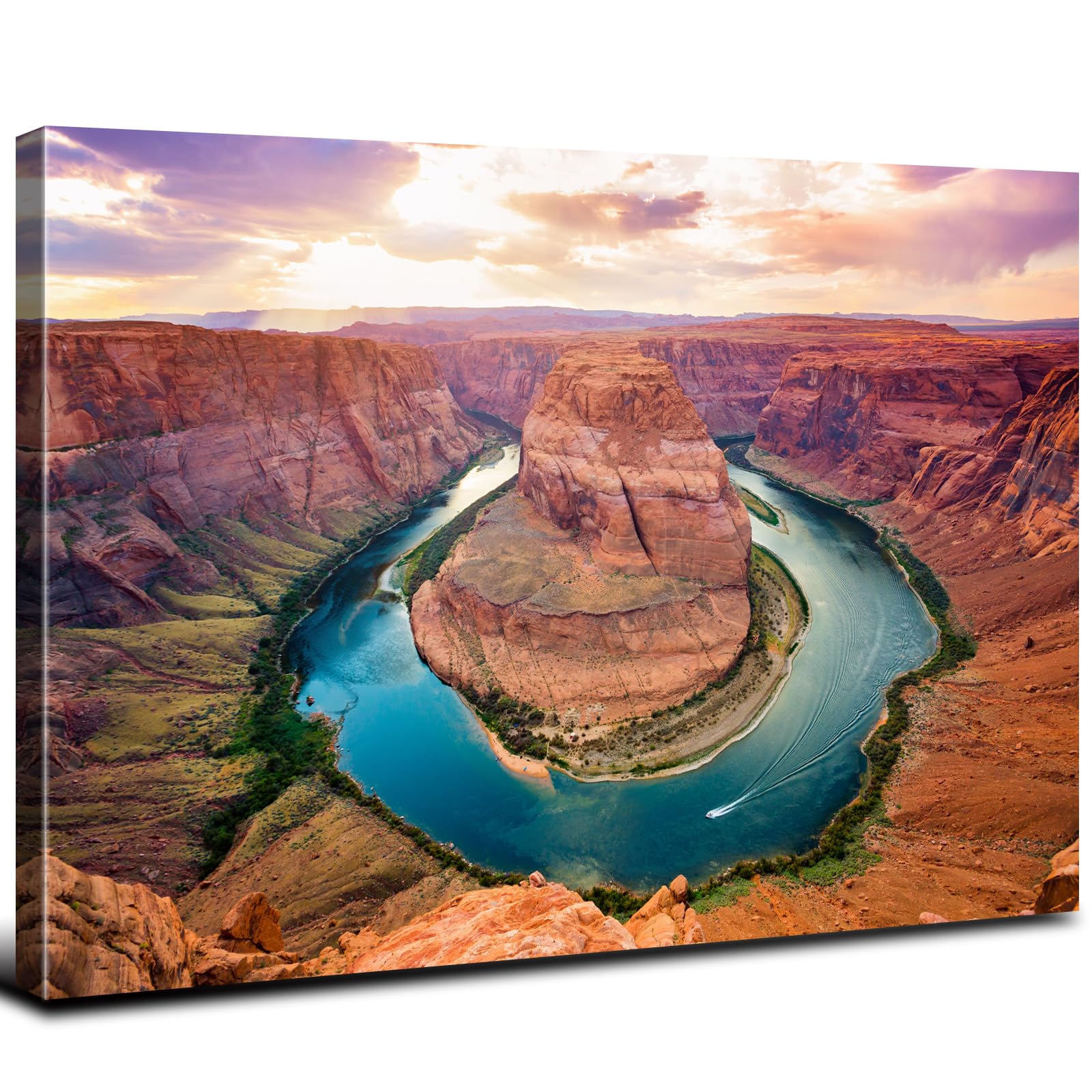 Sunrise Forest Canvas Wall Art for Living Room Nature Landscape Pictures Wall Decor Sunset Woods Mountain Painting Sunset Trees Trail Scenery Photo Prints Poster Artwork Bathroom Decorations 12x16”