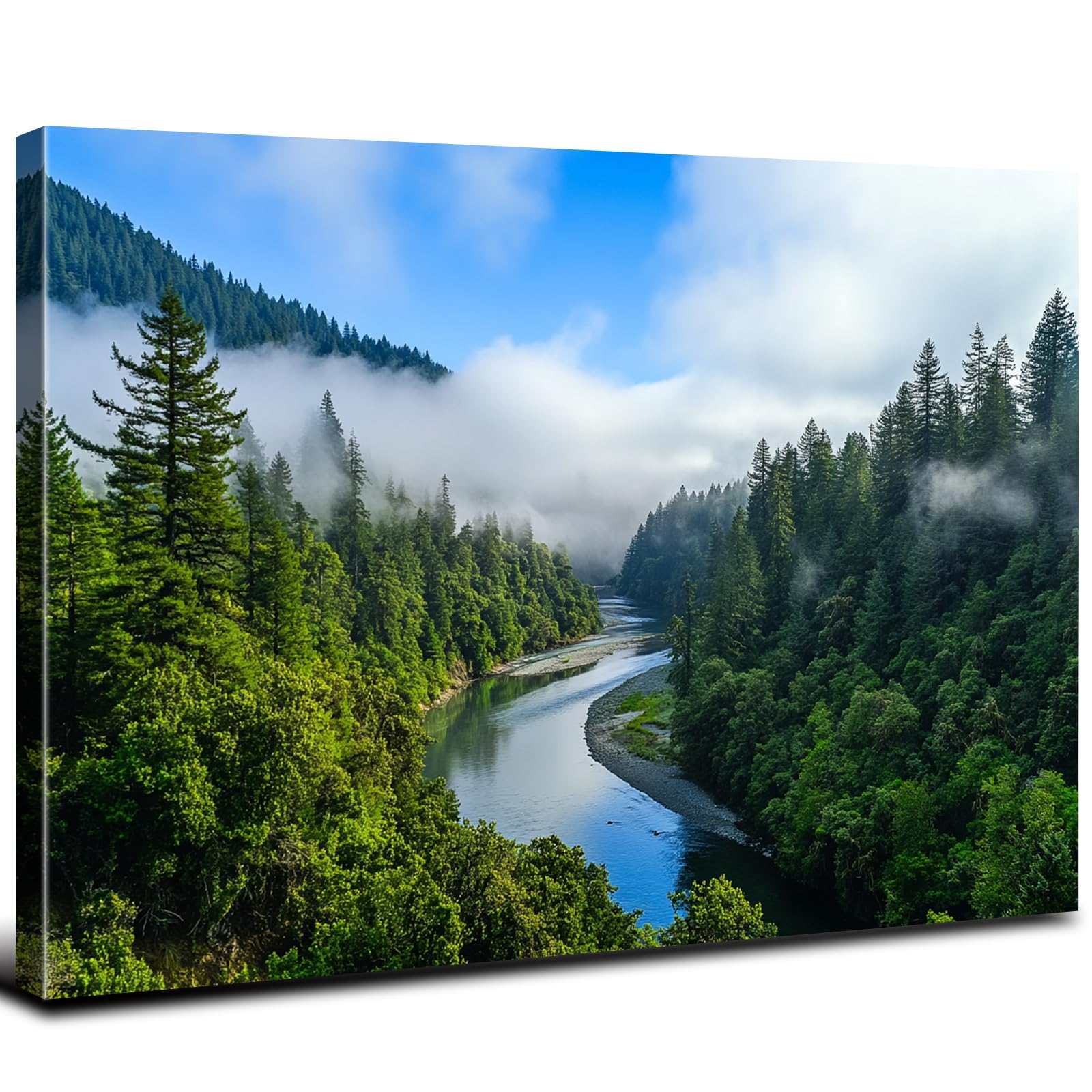Sunrise Forest Canvas Wall Art for Living Room Nature Landscape Pictures Wall Decor Sunset Woods Mountain Painting Sunset Trees Trail Scenery Photo Prints Poster Artwork Bathroom Decorations 12x16”