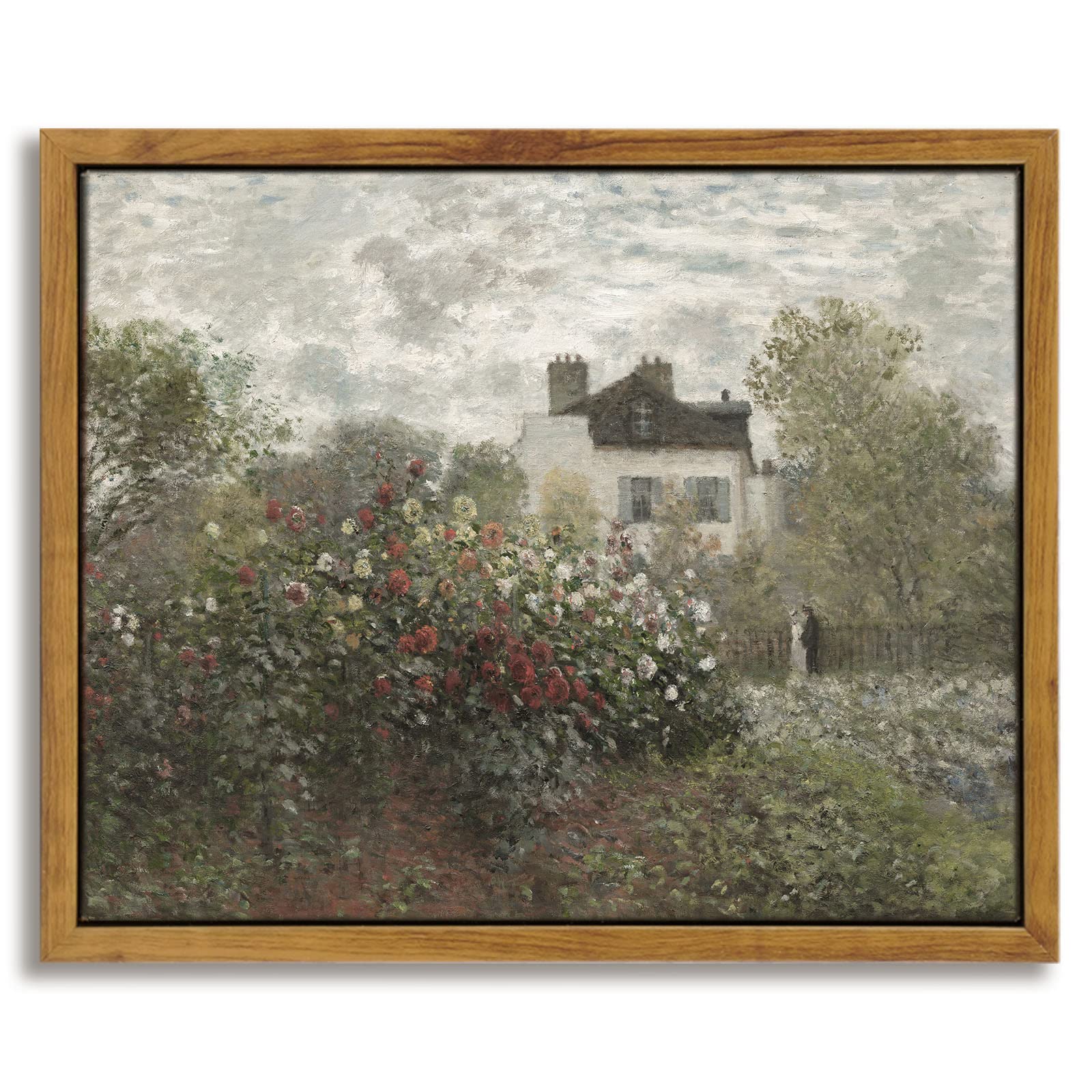 InSimSea Framed Canvas Wall Art Vintage Decor, Landscape Wall Art, Meadow with Flowers Art, Modern Farmhouse Decor, Cottagecore Bedroom Bathroom Office Decorations, 24"x36"