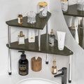 Weenson Bathroom Organizer Countertop, Bathroom Sink Organizer for Toiletries, Makeup, Skincare, Bamboo 2-Tier Kitchen Countertop Organizer for Spice Salt (Brwon)