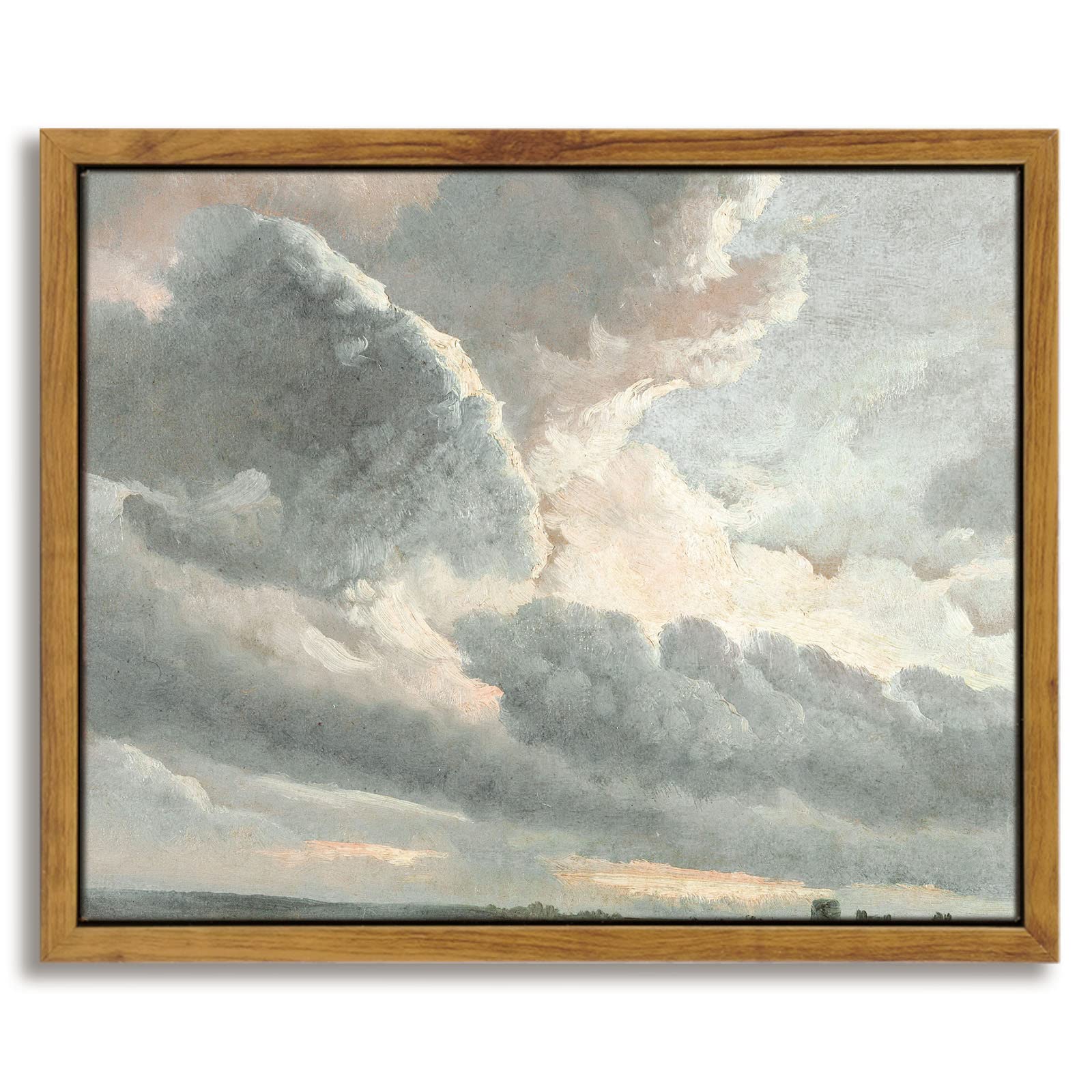 InSimSea Framed Canvas Wall Art Vintage Decor, Landscape Wall Art, Meadow with Flowers Art, Modern Farmhouse Decor, Cottagecore Bedroom Bathroom Office Decorations, 24"x36"