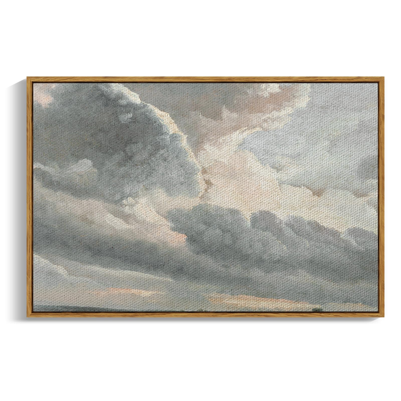 InSimSea Framed Canvas Wall Art Vintage Decor, Landscape Wall Art, Meadow with Flowers Art, Modern Farmhouse Decor, Cottagecore Bedroom Bathroom Office Decorations, 24"x36"