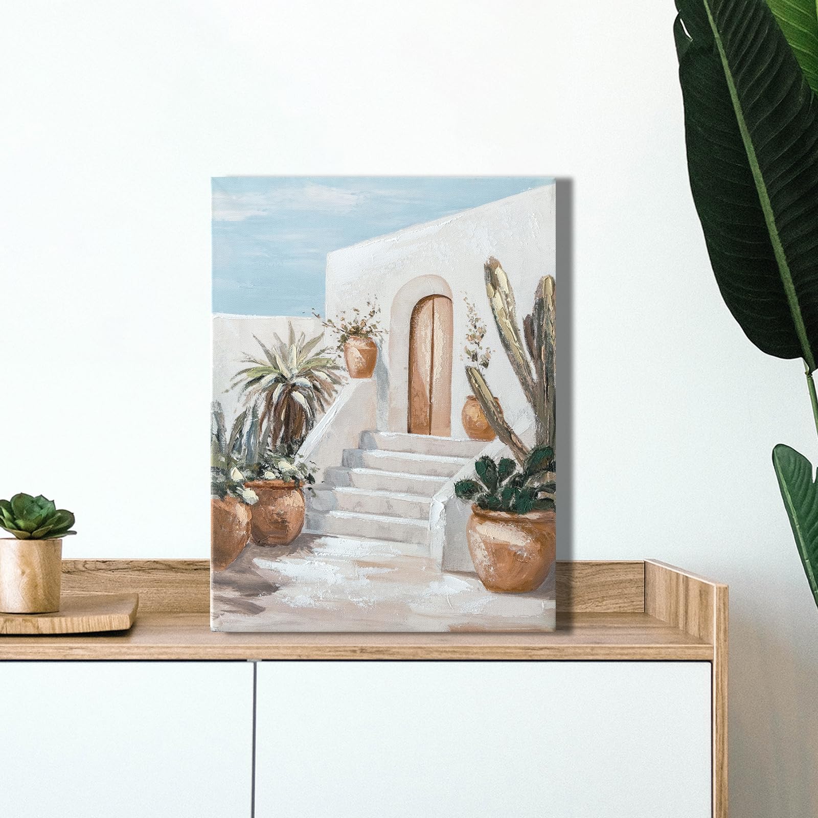 Nature Landscape Large Wall Art Canvas Picture，Horizontal Dock Forest Artwork Decor，Modern Hand Painted Textured Lake Scenery Artwork Painting Decor, Wall Pictures for Bedroom Living Room 40x 28 Inch