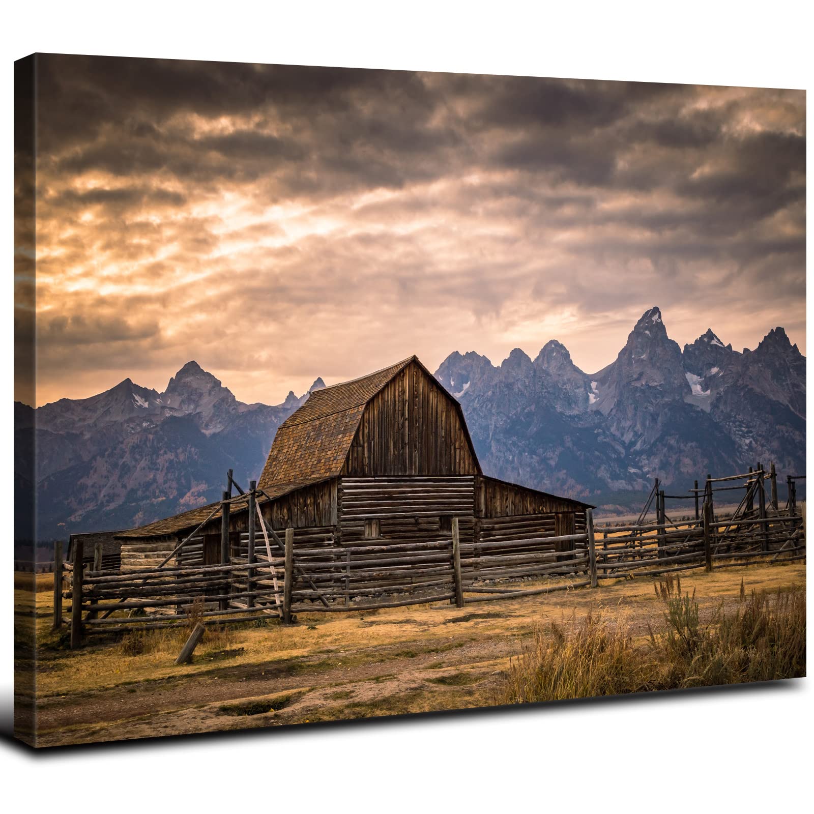 Sunrise Forest Canvas Wall Art for Living Room Nature Landscape Pictures Wall Decor Sunset Woods Mountain Painting Sunset Trees Trail Scenery Photo Prints Poster Artwork Bathroom Decorations 12x16”