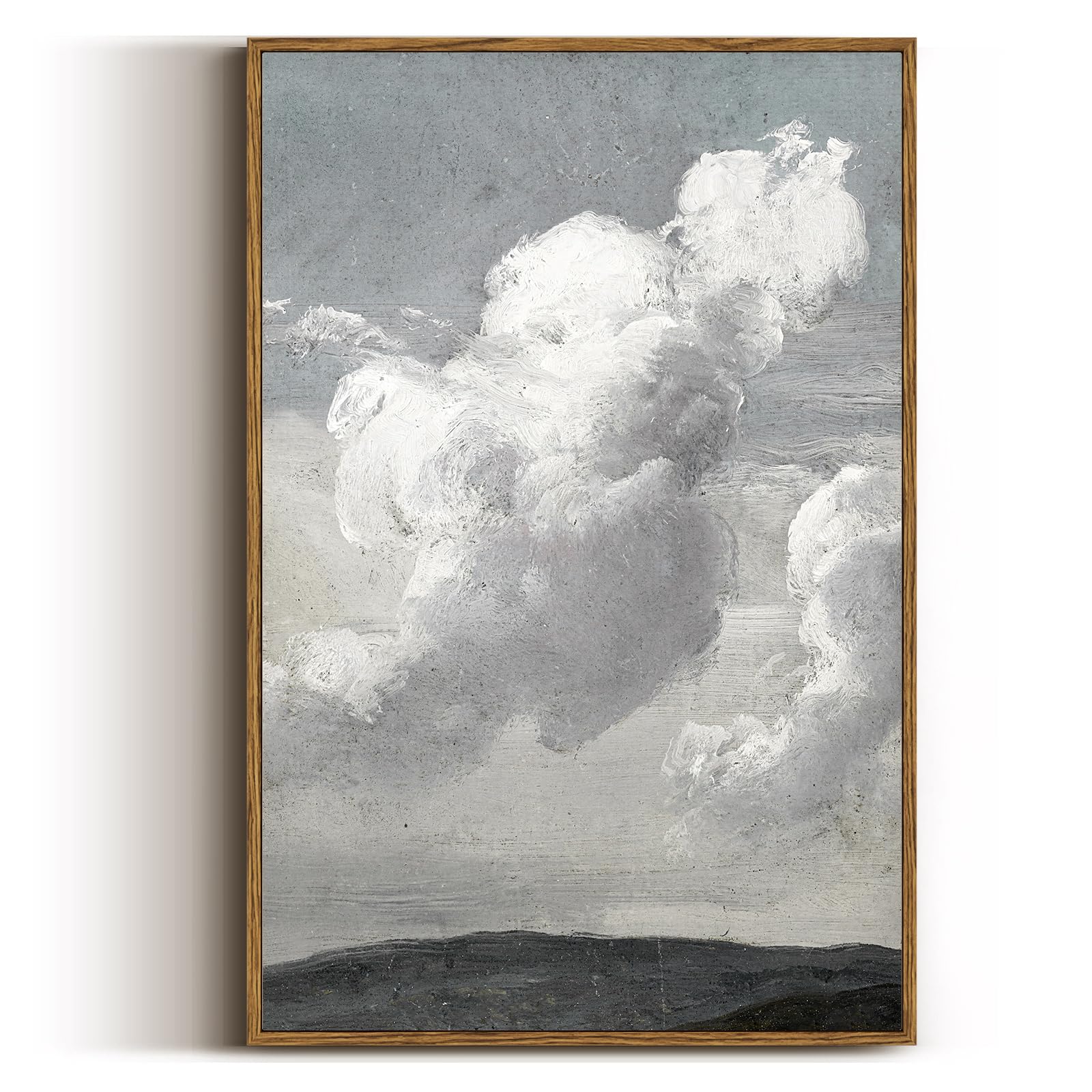 VIYYIEA Vintage Landscape Large Framed Wall Art, Nature Wilderness Scenery Paintings Decor Aesthetic, 24x36 Inch Canvas Print Artwork, Retro Farm Landscape Wall Pictures for Bedroom Living Room