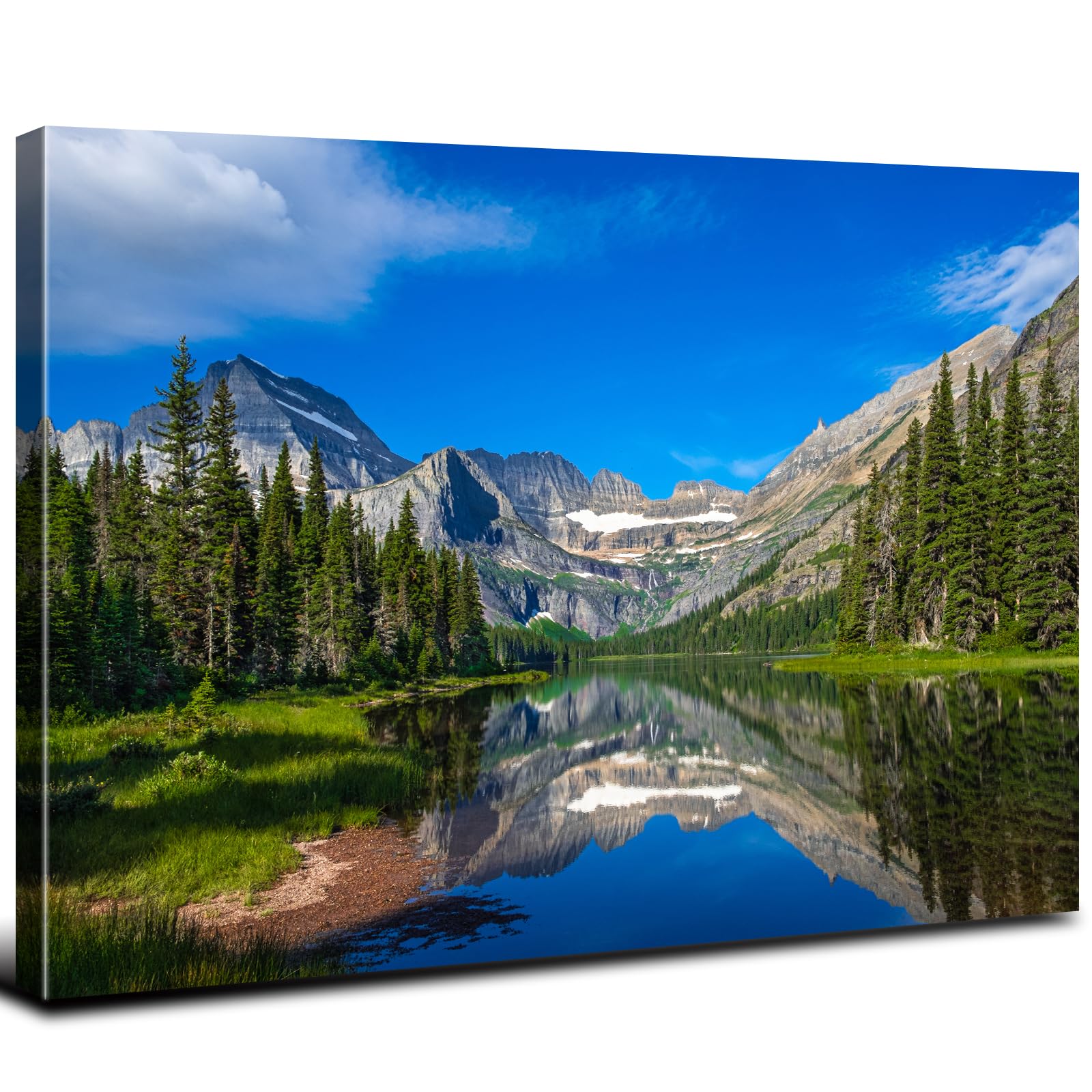 Sunrise Forest Canvas Wall Art for Living Room Nature Landscape Pictures Wall Decor Sunset Woods Mountain Painting Sunset Trees Trail Scenery Photo Prints Poster Artwork Bathroom Decorations 12x16”