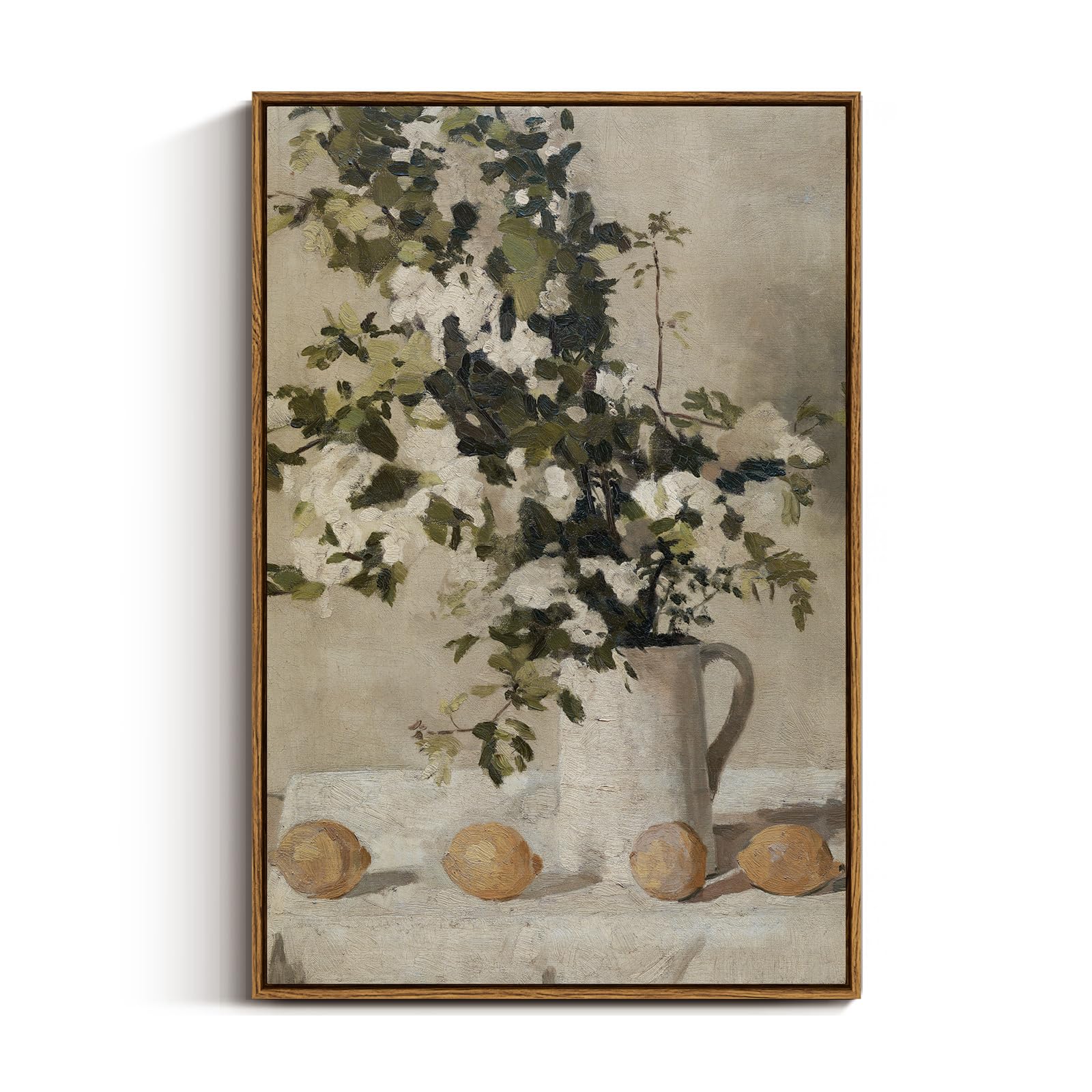 VIYYIEA Vintage Landscape Large Framed Wall Art, Nature Wilderness Scenery Paintings Decor Aesthetic, 24x36 Inch Canvas Print Artwork, Retro Farm Landscape Wall Pictures for Bedroom Living Room