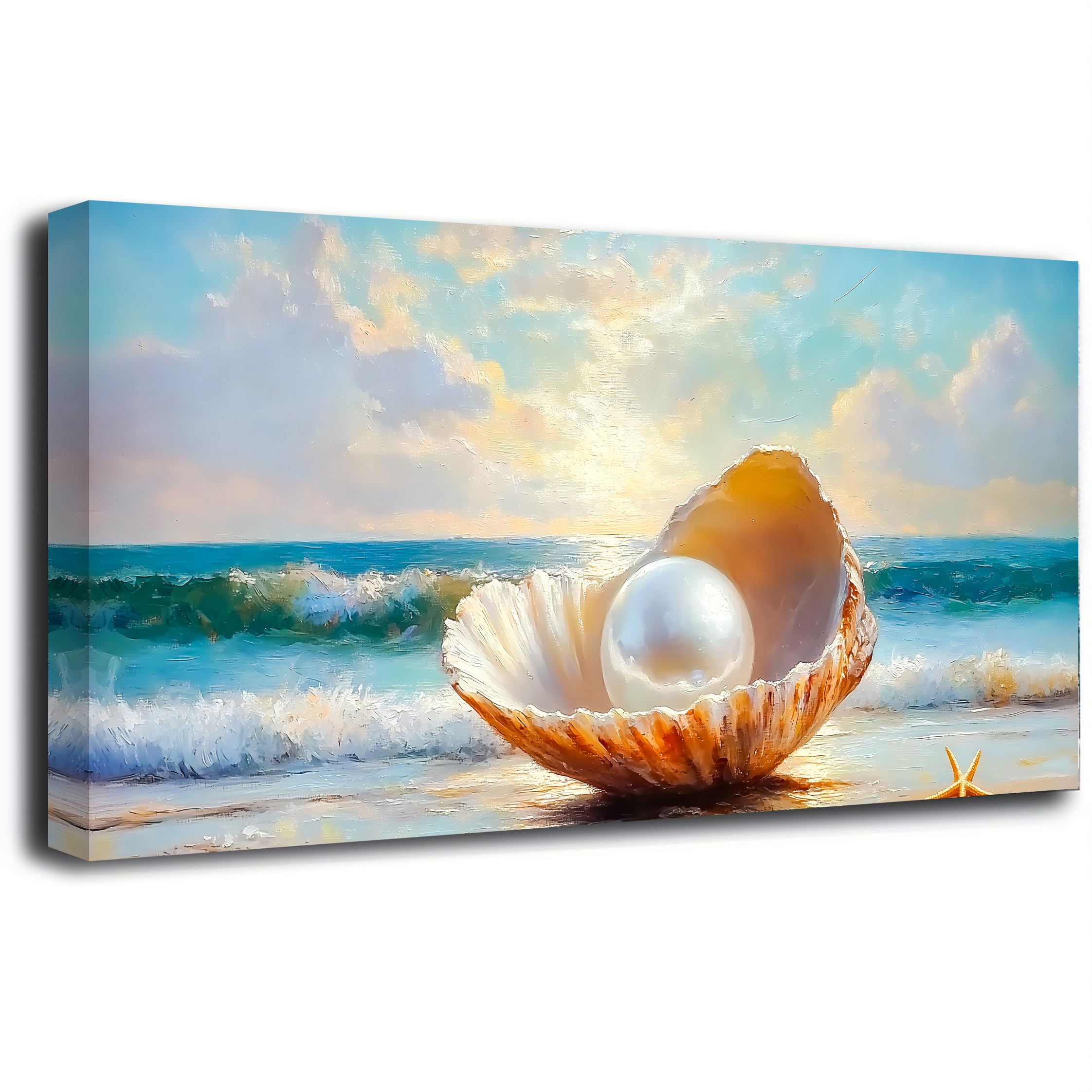 Wall Art Lake Mountain Landscape Picture Print Canvas Wall Art Modern Giclee Artwork Home Decor Stretched and Framed Ready to Hang,2cm Thick Frame, Waterproof Artwork