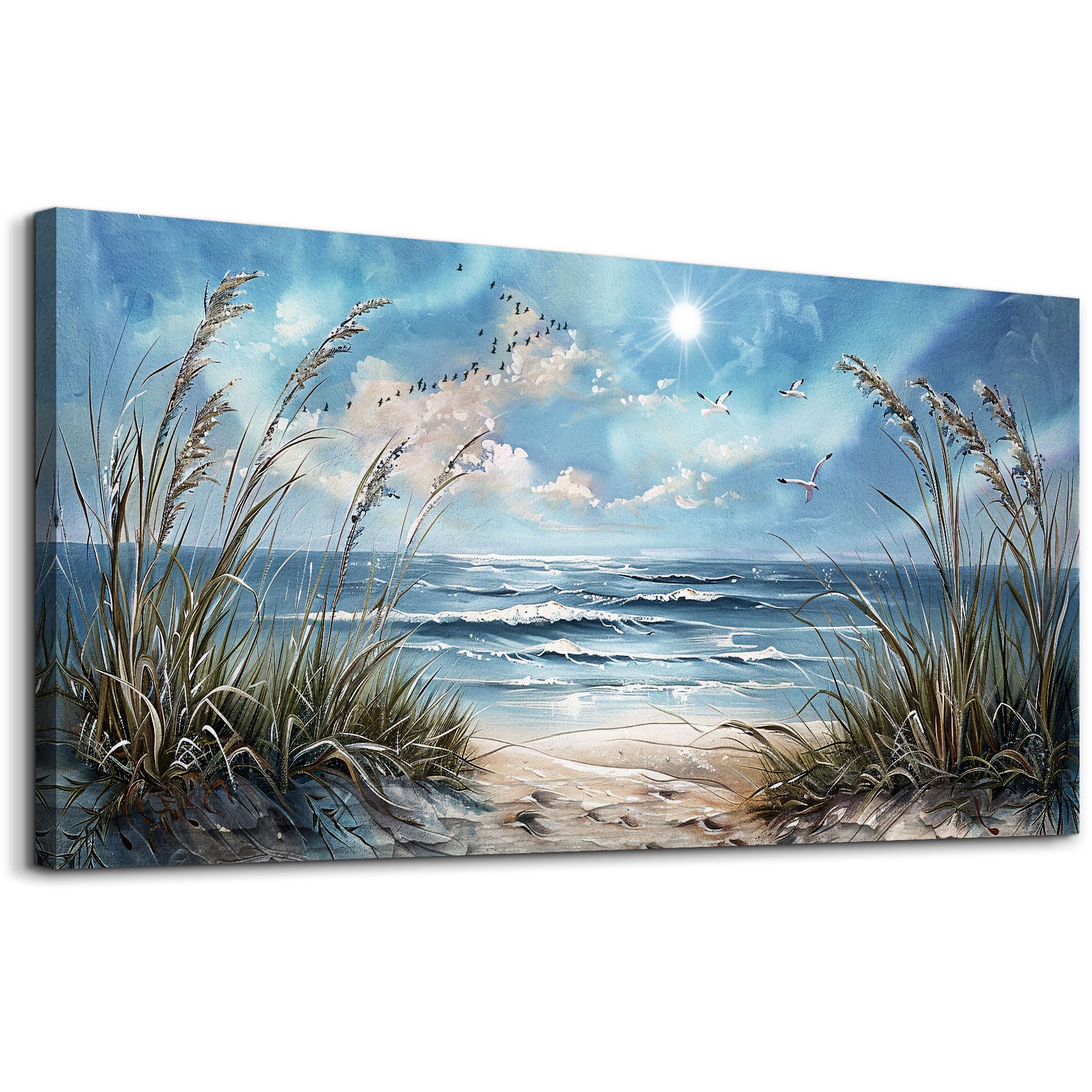 hyidecorart Vintage Farmhouse Wildflower Wall Paintings Canvas Wall Art for Living Room Wall Decor for Bedroom Office Decorations Nature Landscape Picture Artwork Aesthetic Home Decor Ready To Hang
