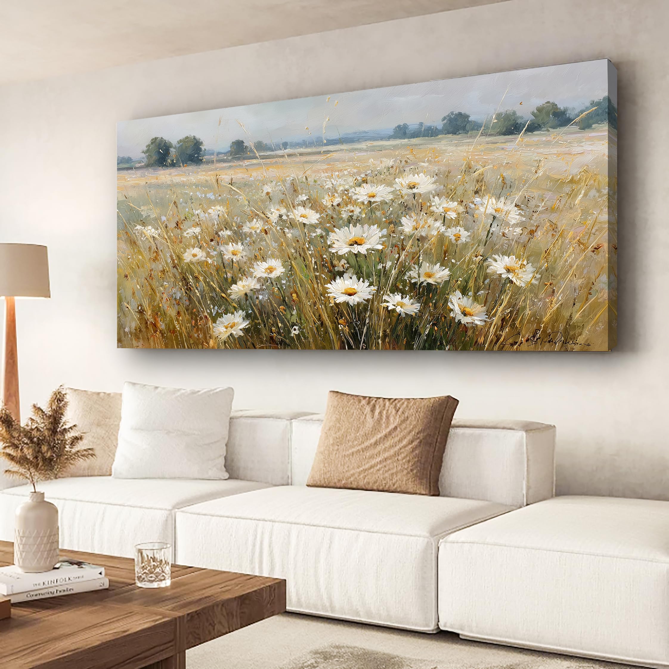 Wall Art Lake Mountain Landscape Picture Print Canvas Wall Art Modern Giclee Artwork Home Decor Stretched and Framed Ready to Hang,2cm Thick Frame, Waterproof Artwork