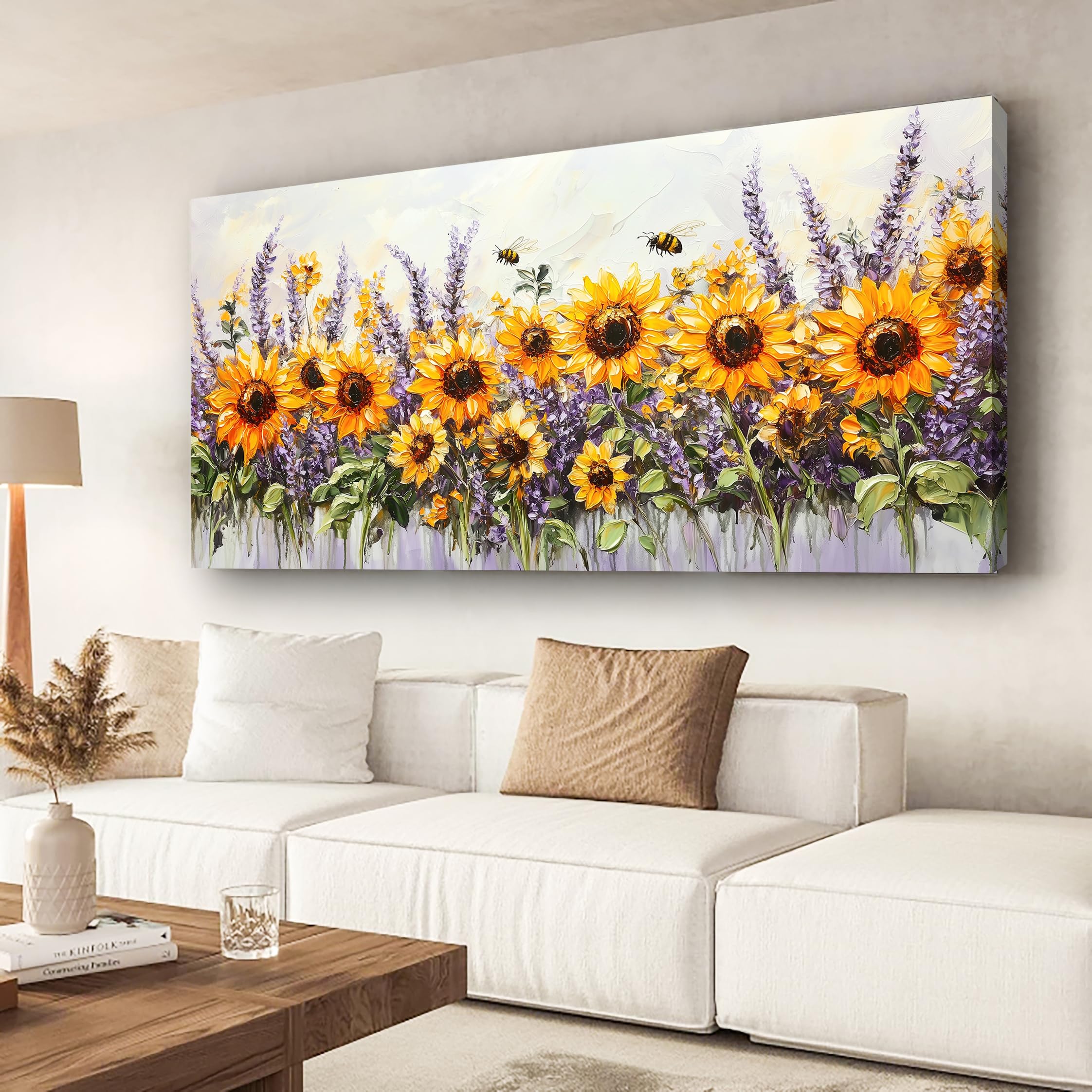 Wall Art Lake Mountain Landscape Picture Print Canvas Wall Art Modern Giclee Artwork Home Decor Stretched and Framed Ready to Hang,2cm Thick Frame, Waterproof Artwork